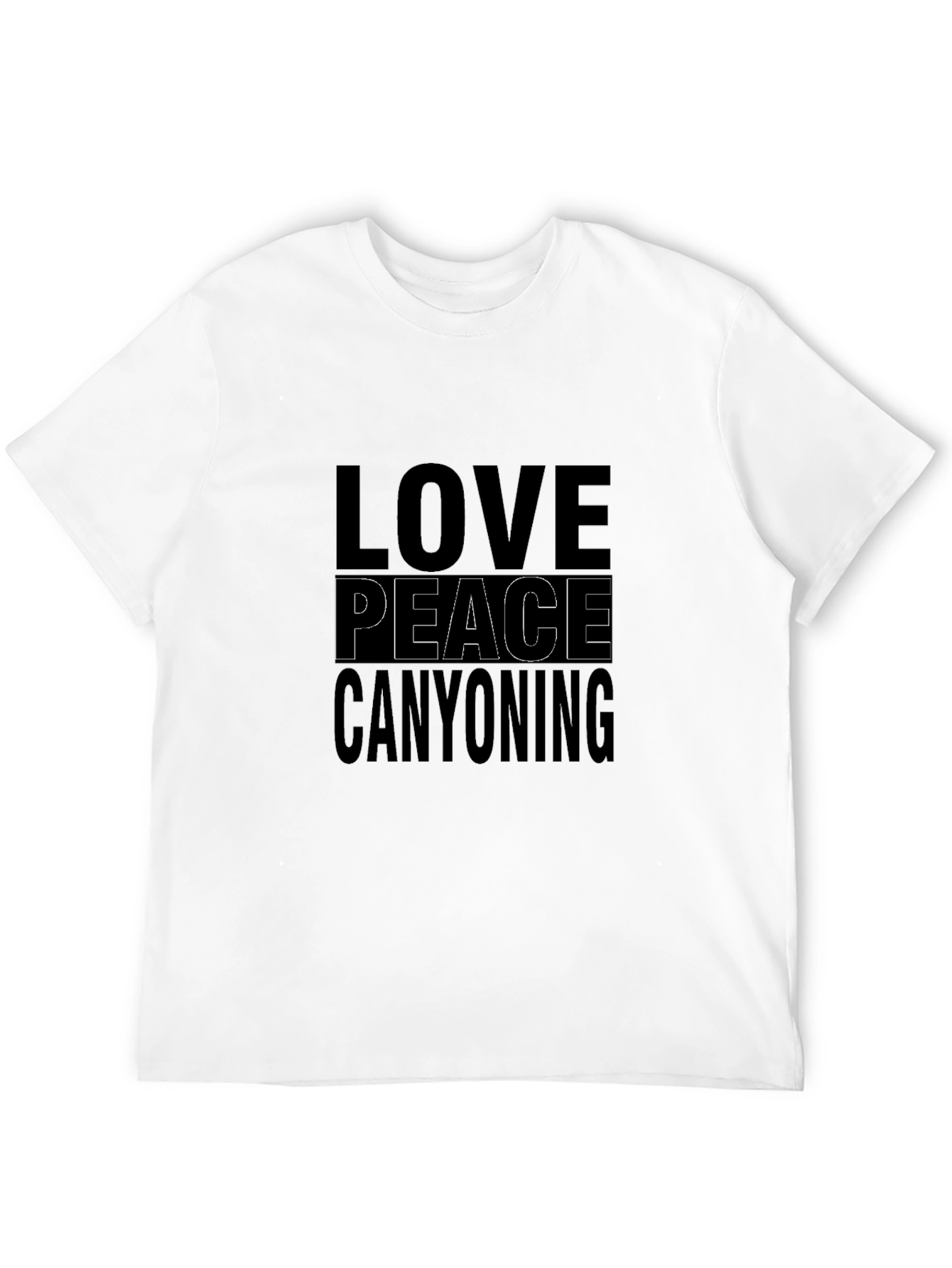 Love Peace Canyoning Black Graphic Tee