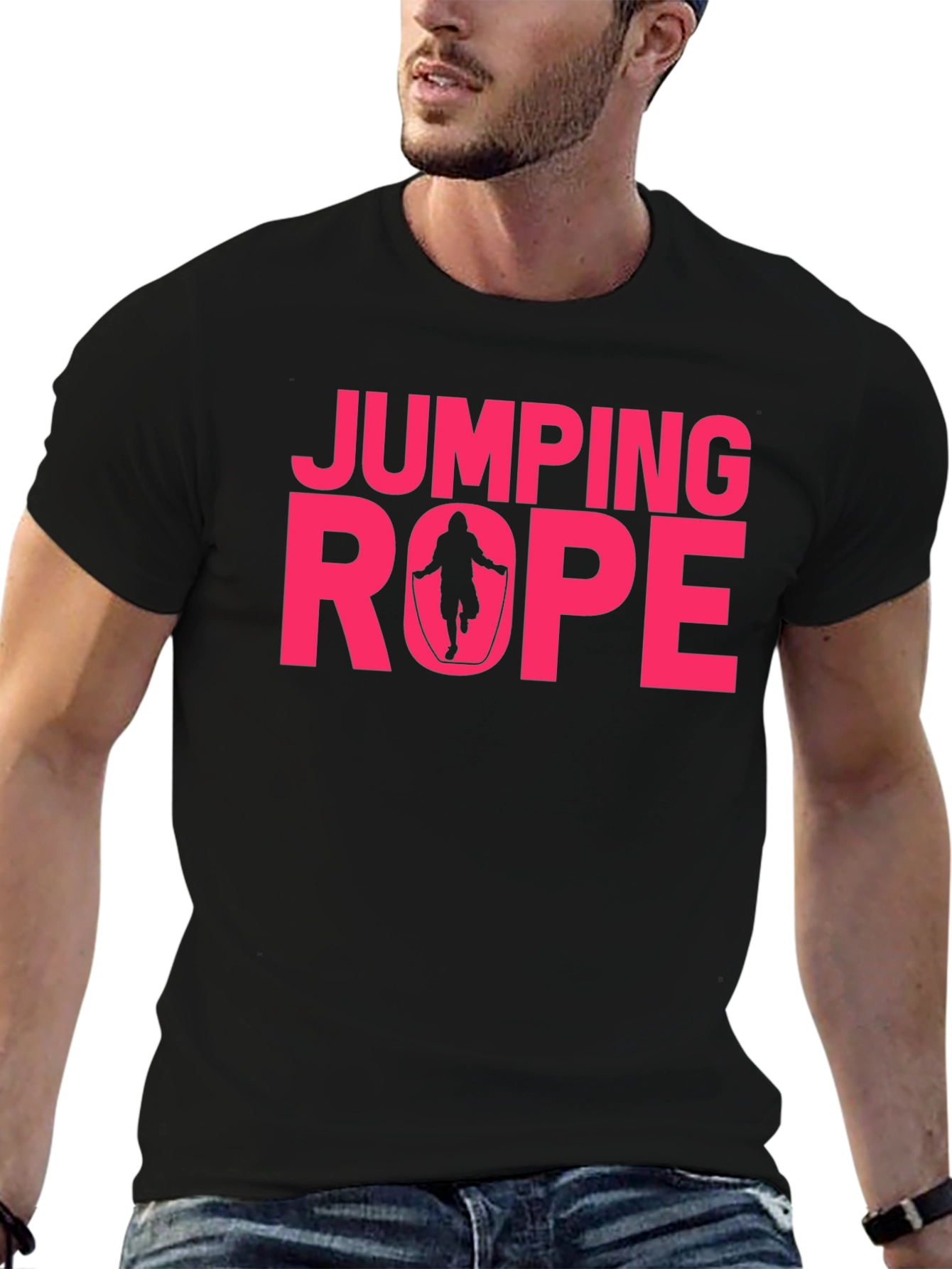 Jumping Rope Graphic T-Shirt - Fitness Apparel