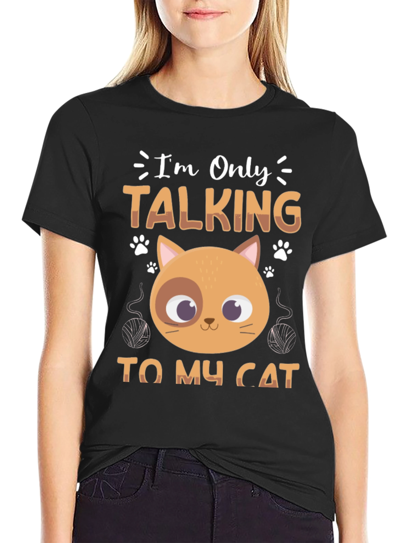 Im Only Talking to My Cat Graphic T-Shirt