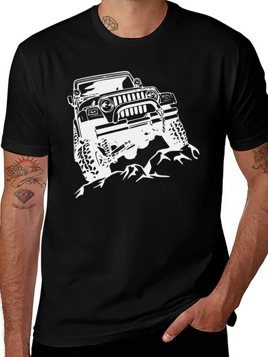 Off-Road Jeep Graphic Tee - Black Cotton T-Shirt