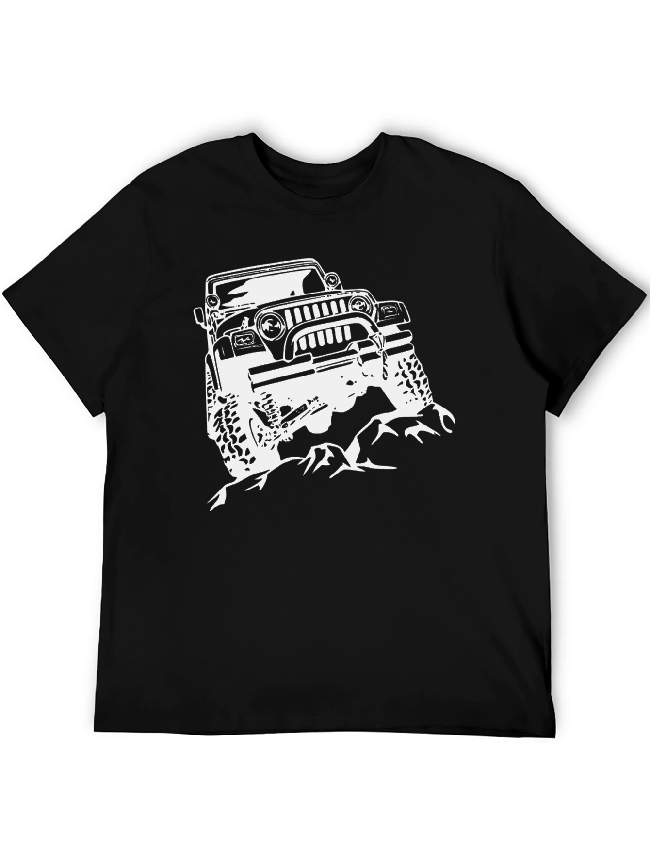 Off-Road Jeep Graphic Tee - Black Cotton T-Shirt