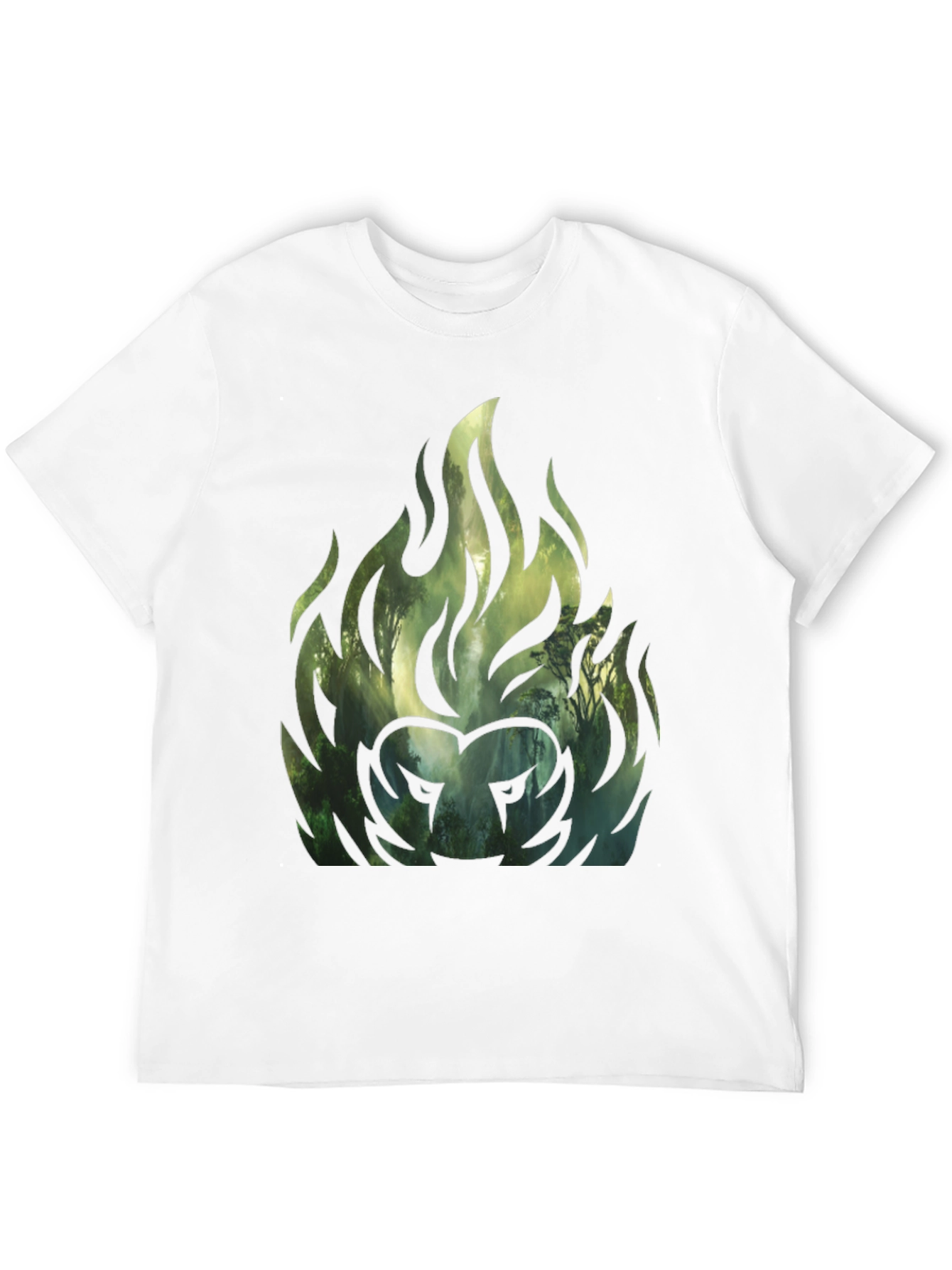 Forest Fire Lion Graphic Tee - Black