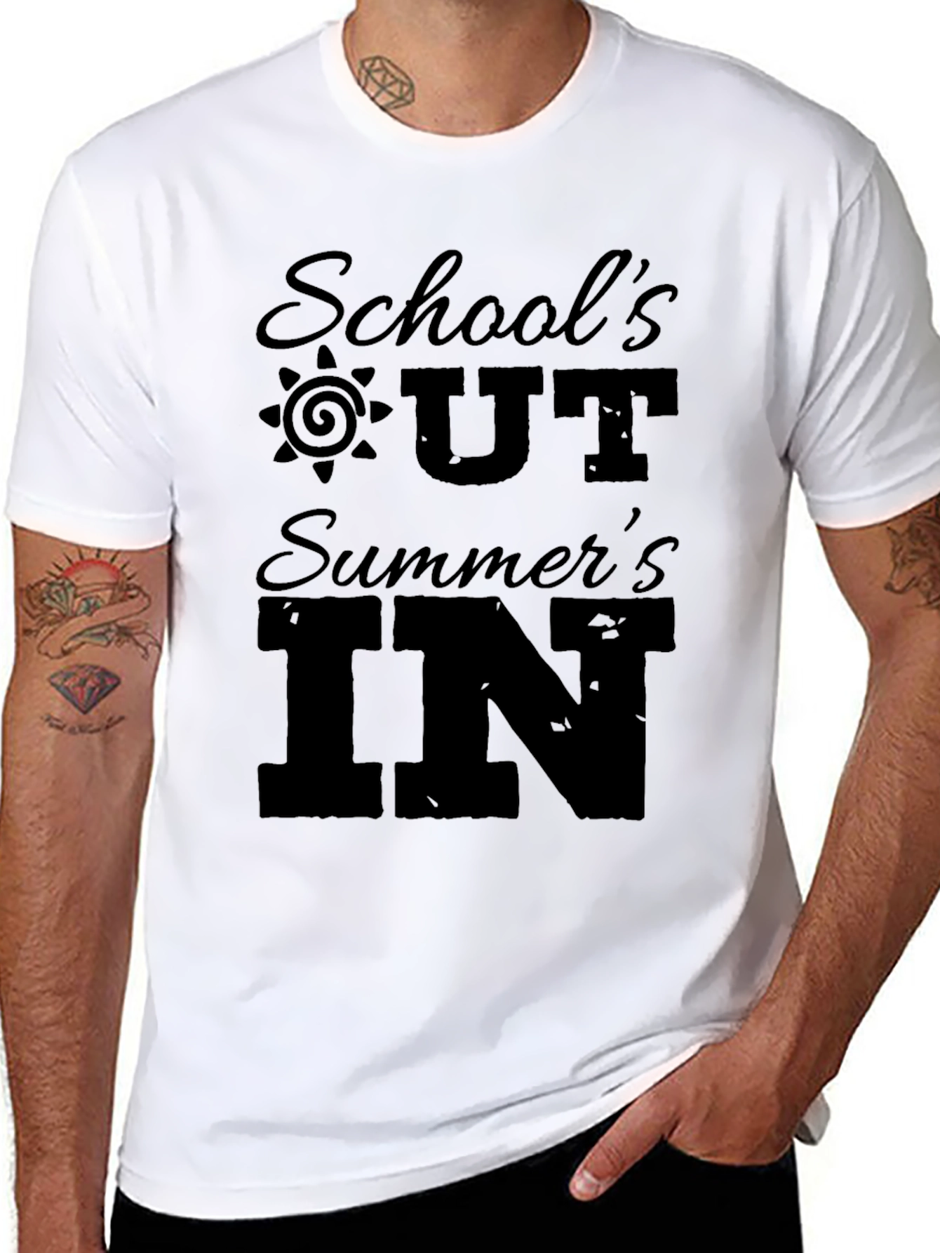 Schools Out Summers In Black Graphic Tee