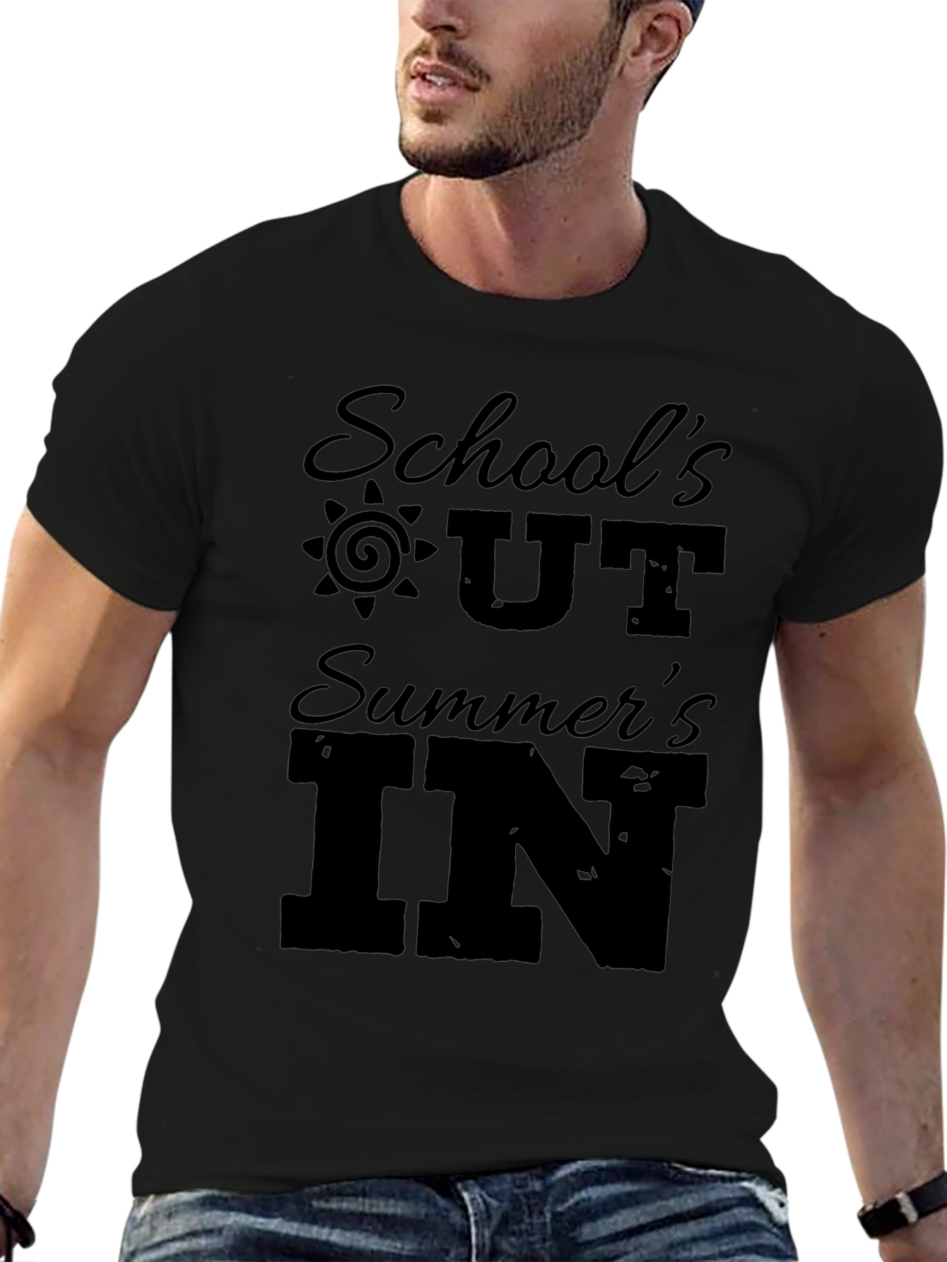 Schools Out Summers In Black Graphic Tee