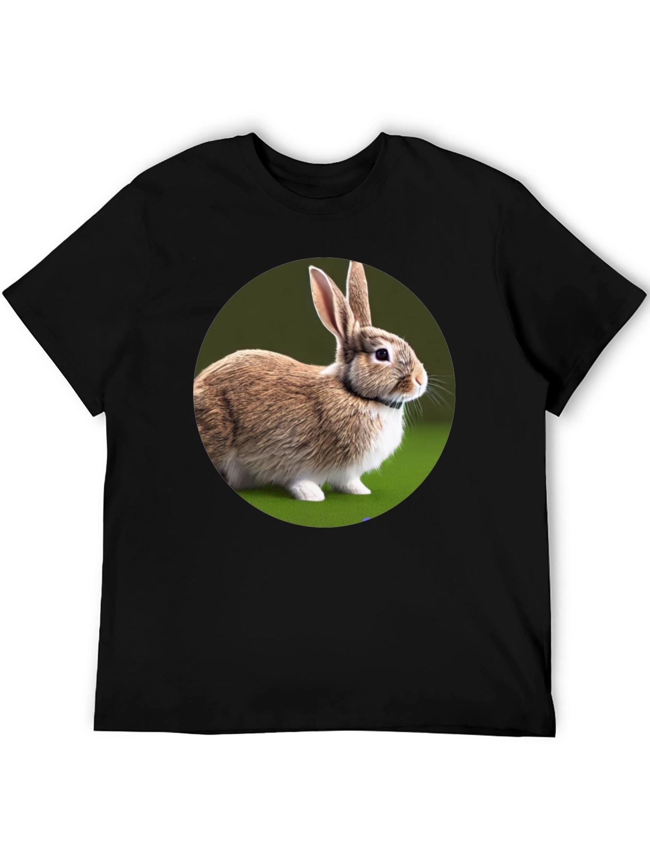 Cute Rabbit Graphic Tee - Soft Cotton Black T-Shirt