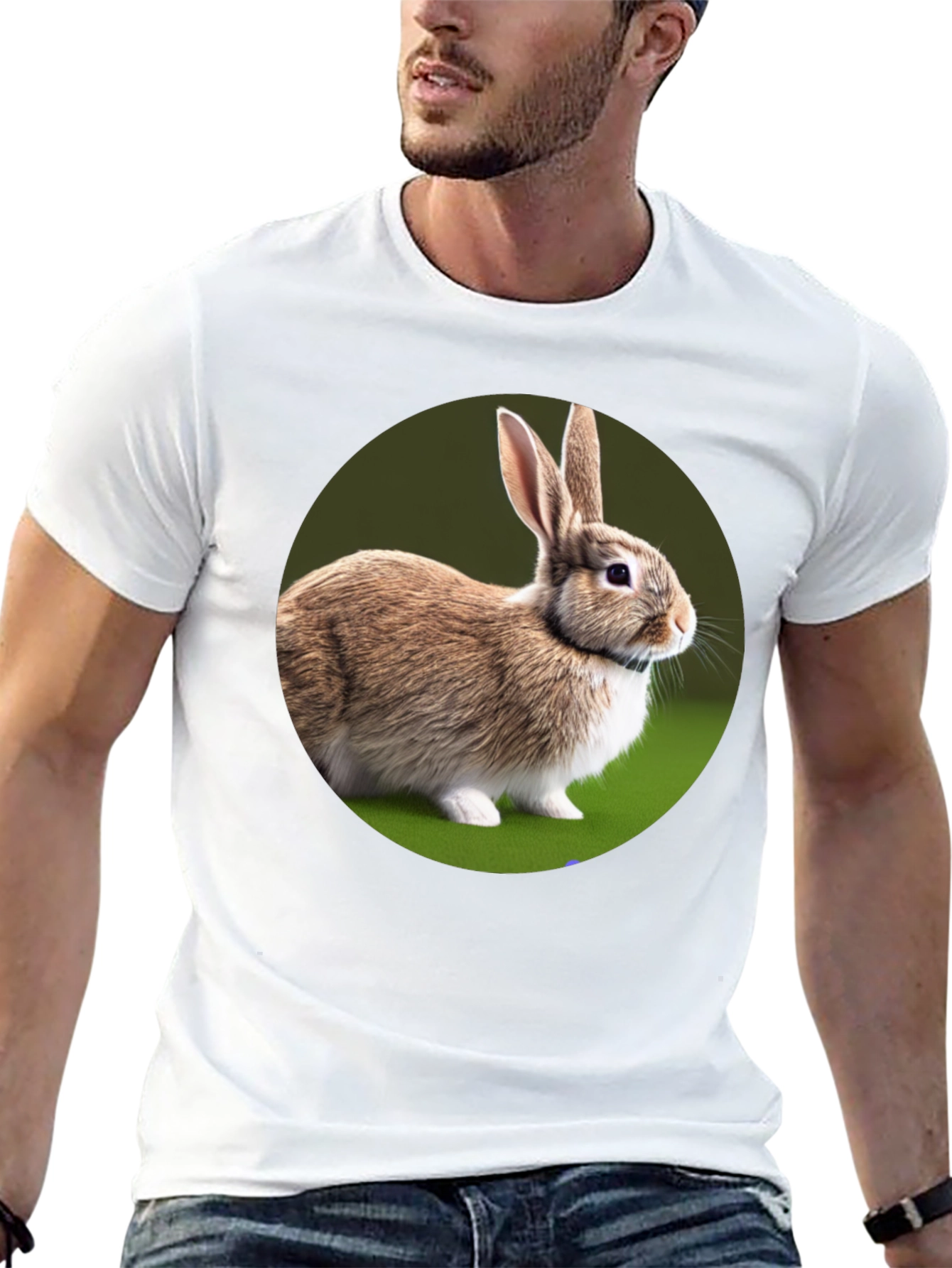 Cute Rabbit Graphic Tee - Soft Cotton Black T-Shirt