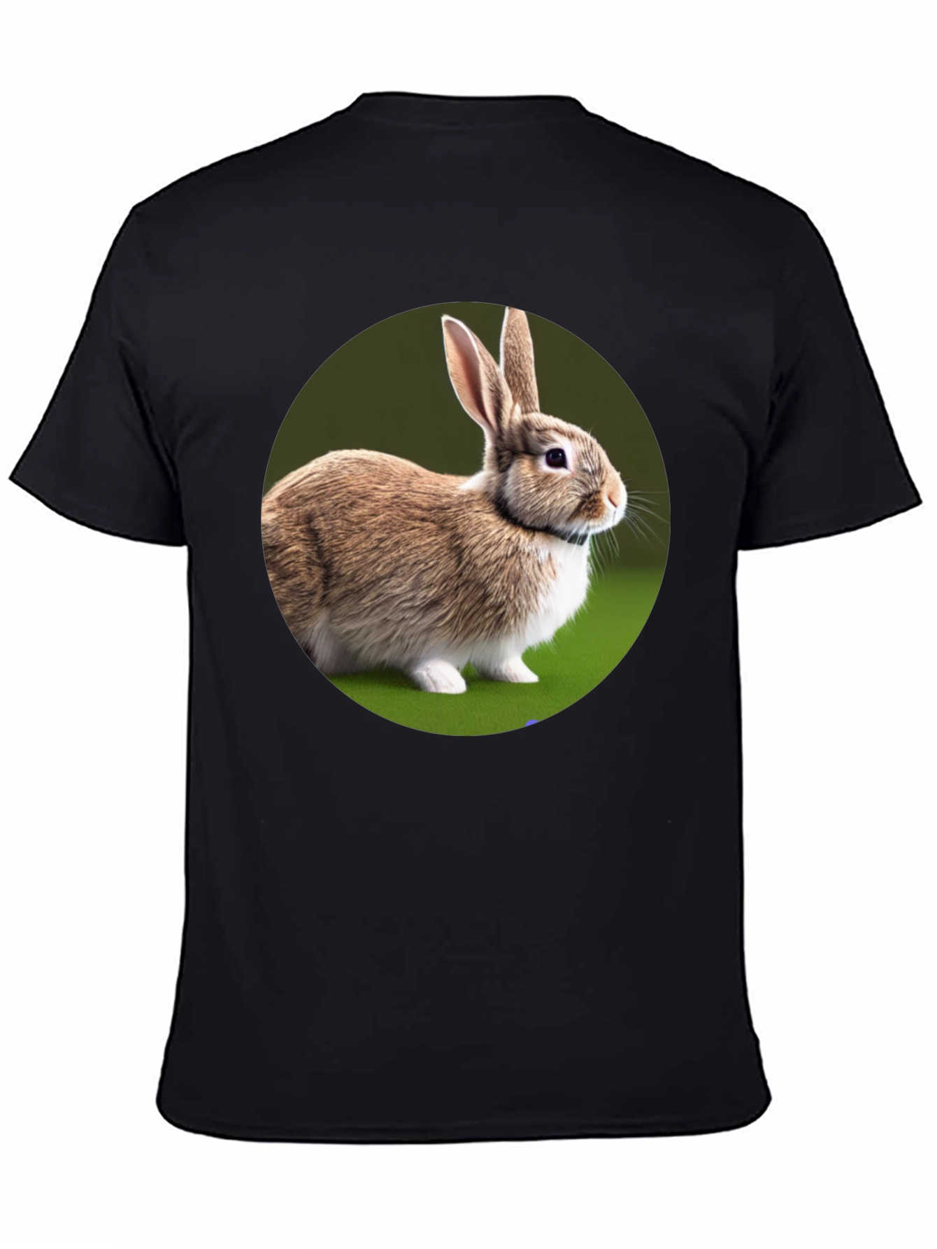 Cute Rabbit Graphic Tee - Soft Cotton Black T-Shirt