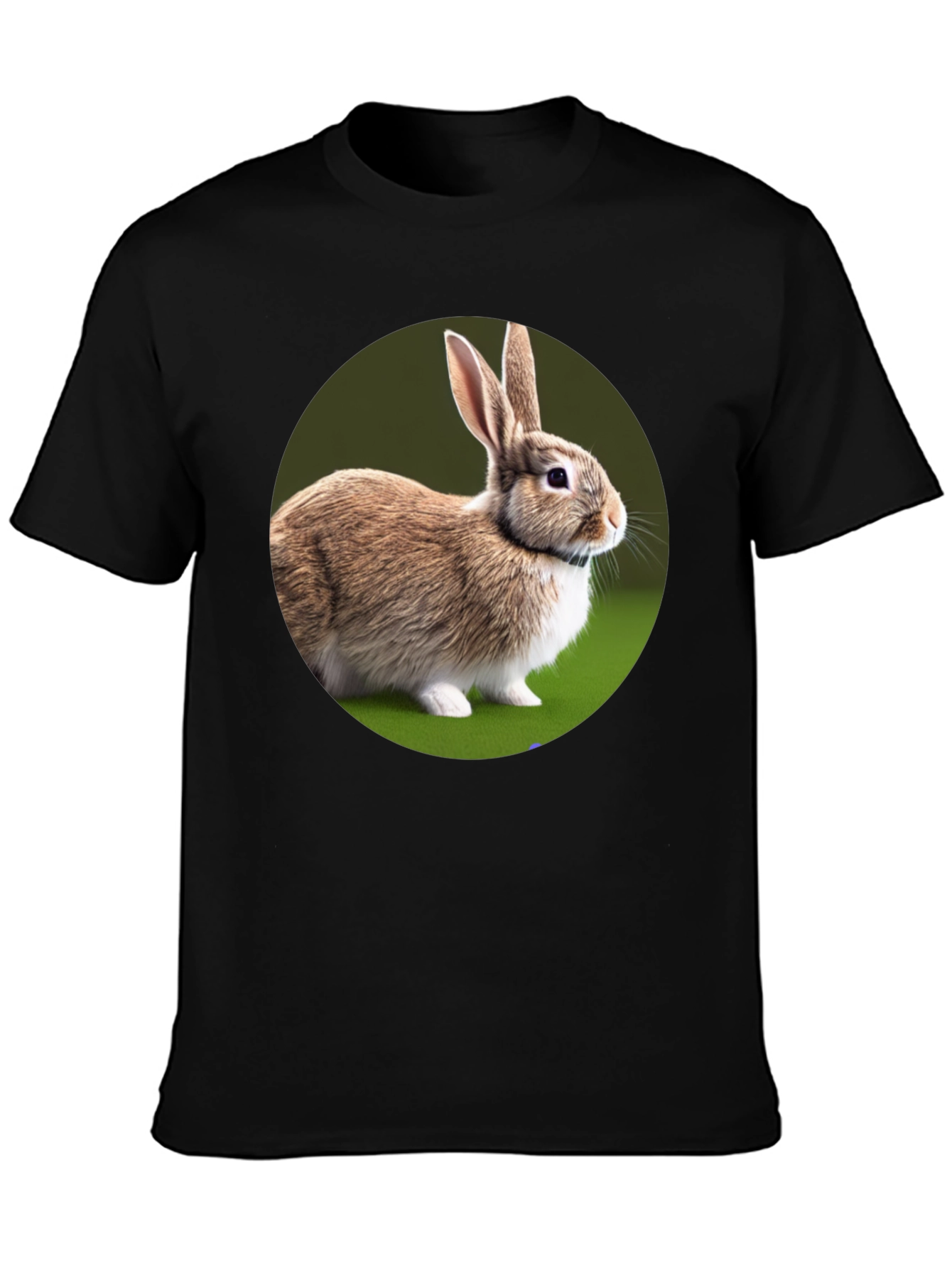 Cute Rabbit Graphic Tee - Soft Cotton Black T-Shirt