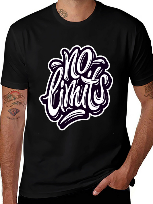 No Limits Graphic Tee - Stylish Black Cotton T-Shirt