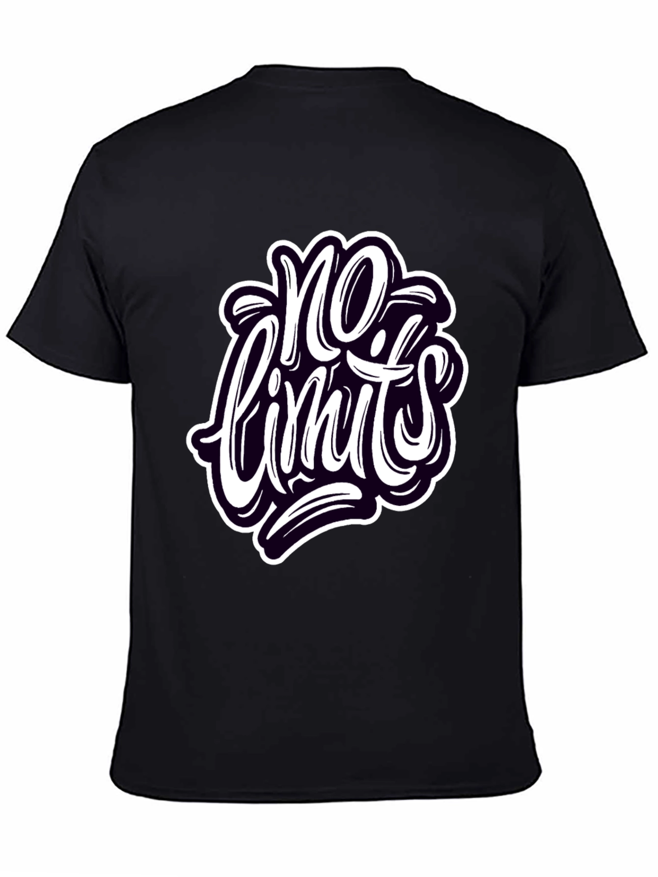 No Limits Graphic Tee - Stylish Black Cotton T-Shirt