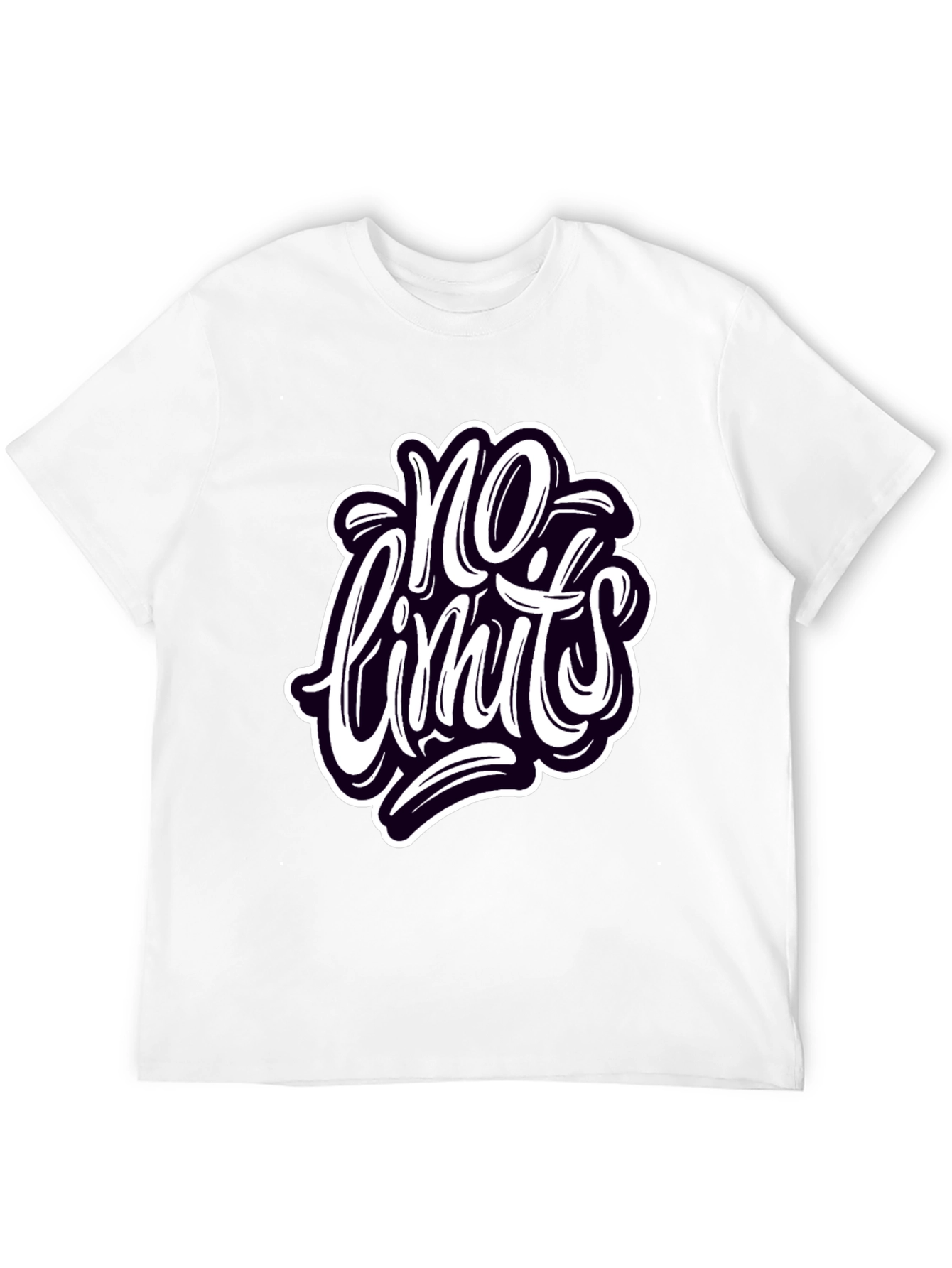 No Limits Graphic Tee - Stylish Black Cotton T-Shirt