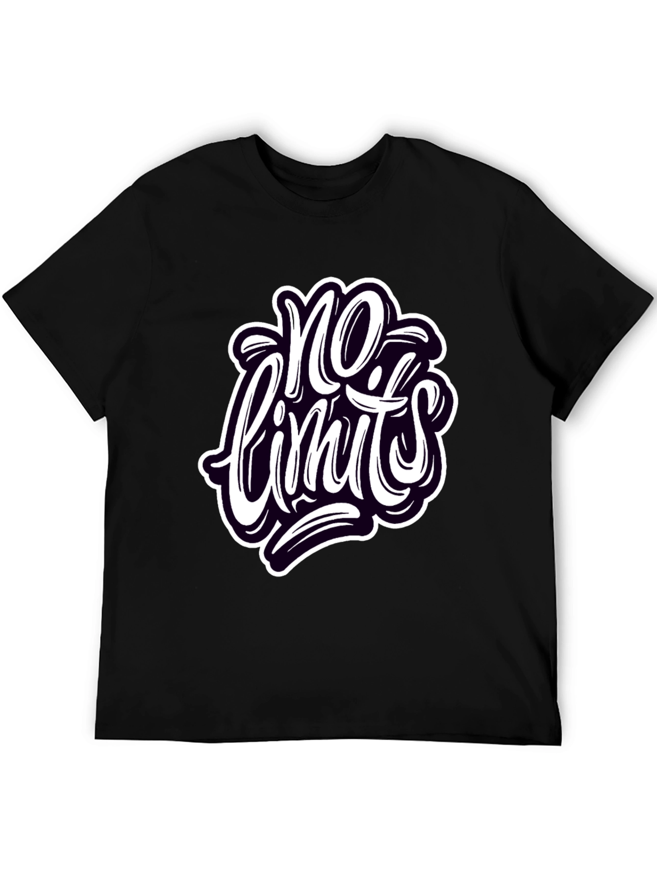 No Limits Graphic Tee - Stylish Black Cotton T-Shirt