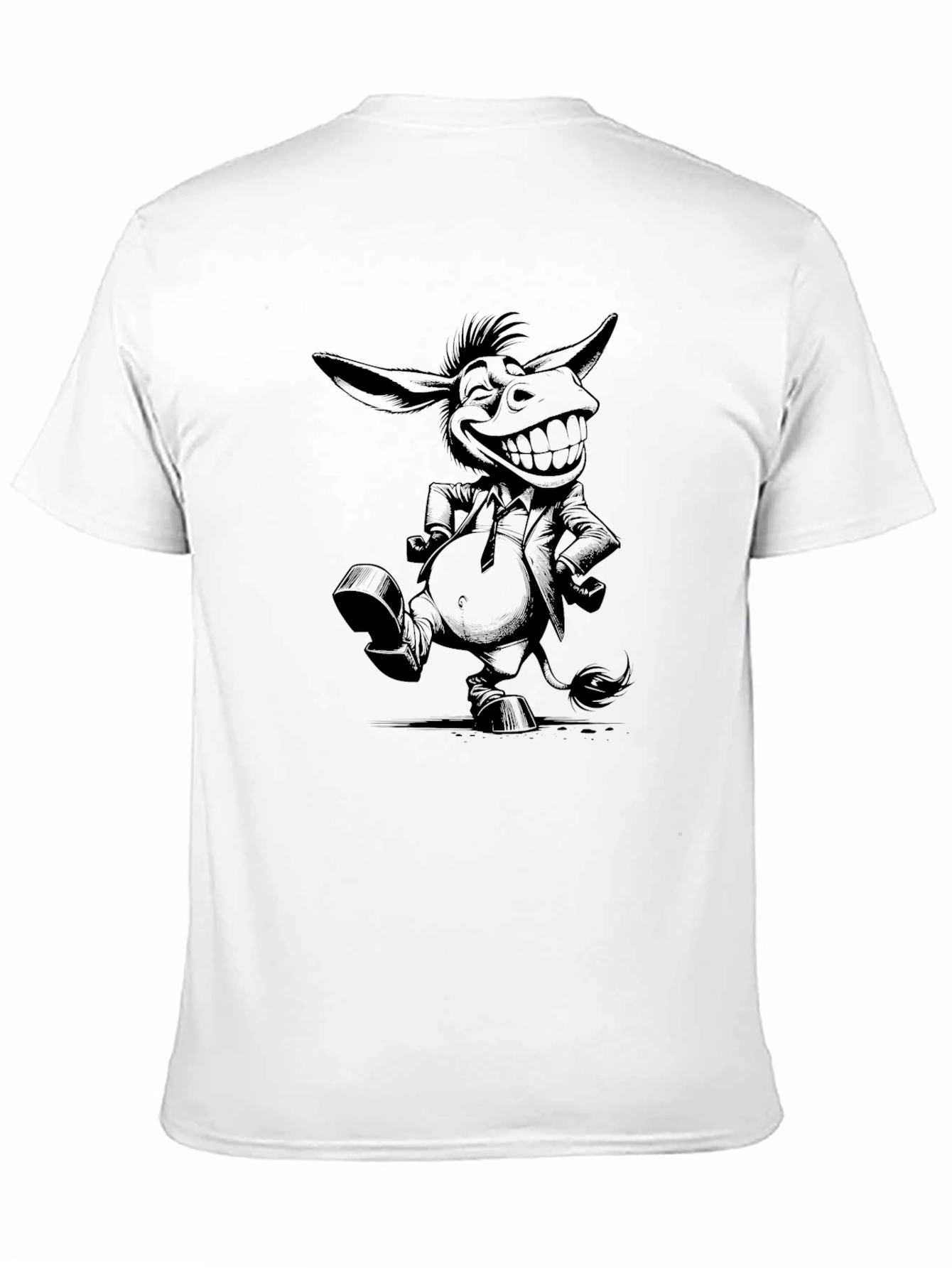 Funny Donkey Cartoon Black T-Shirt
