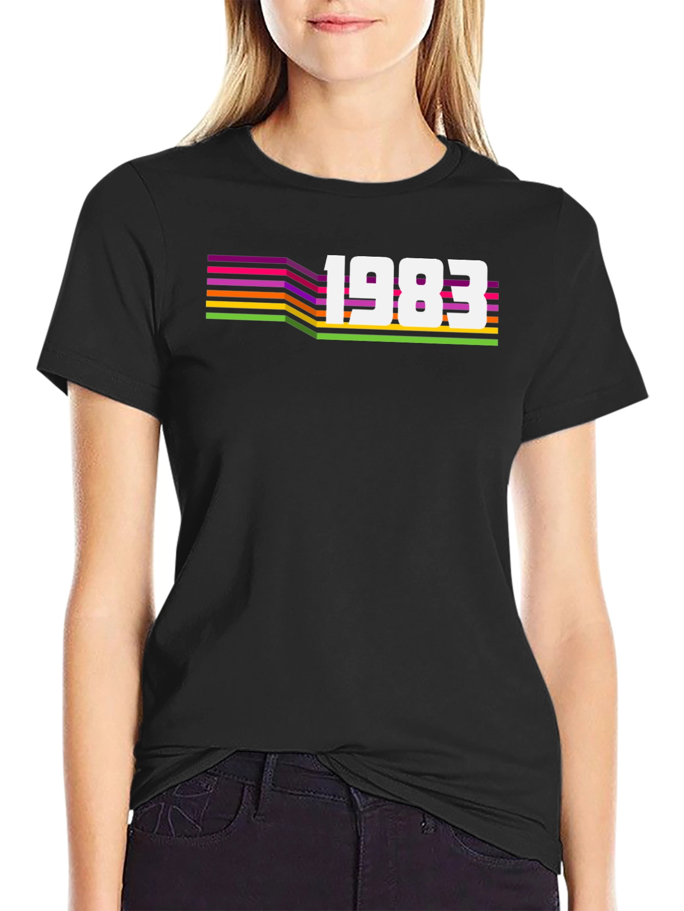 Retro 1983 Graphic Tee - Black