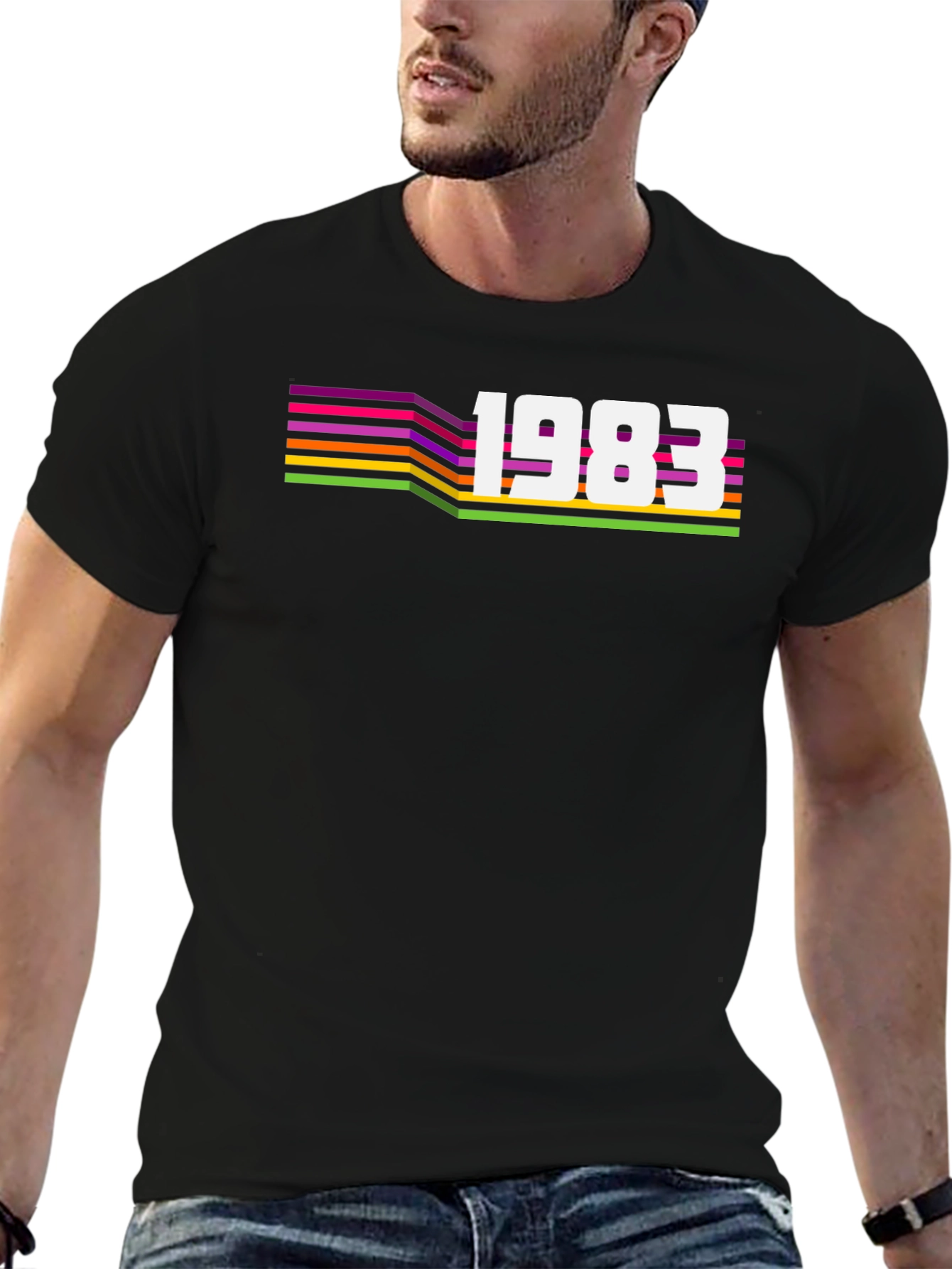Retro 1983 Graphic Tee - Black