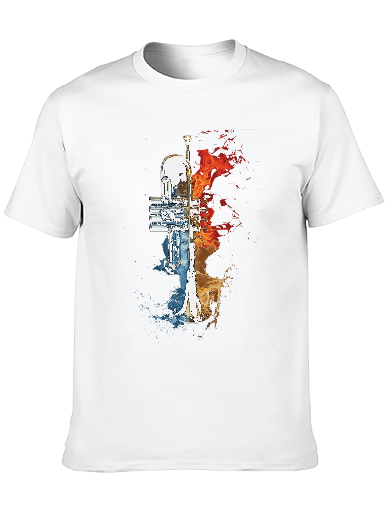 Fire and Water Trumpet Graphic Tee