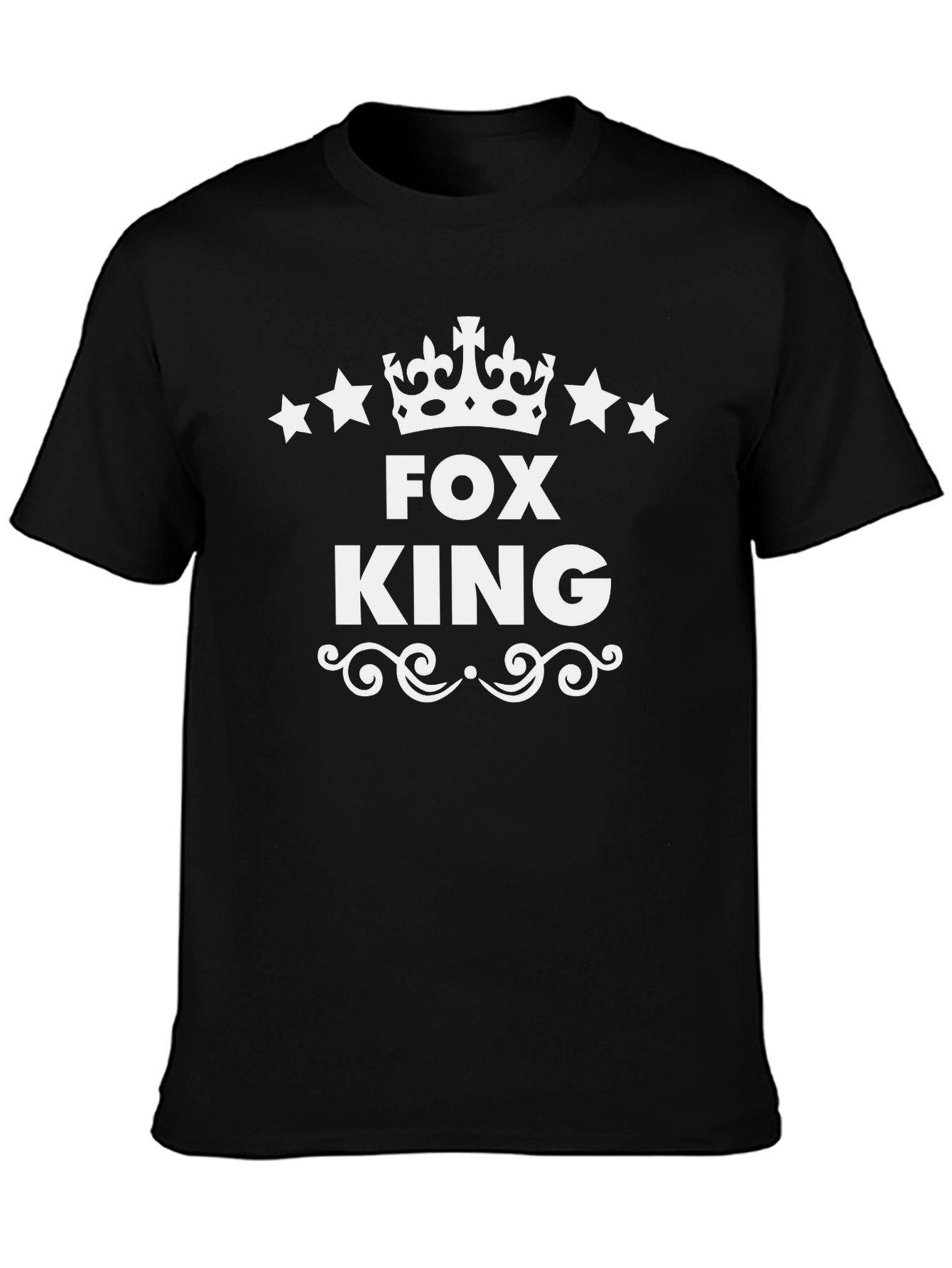 Fox King Graphic Tee - Black Cotton T-Shirt