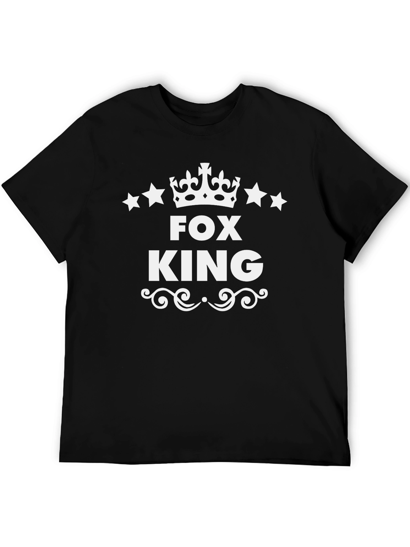 Fox King Graphic Tee - Black Cotton T-Shirt