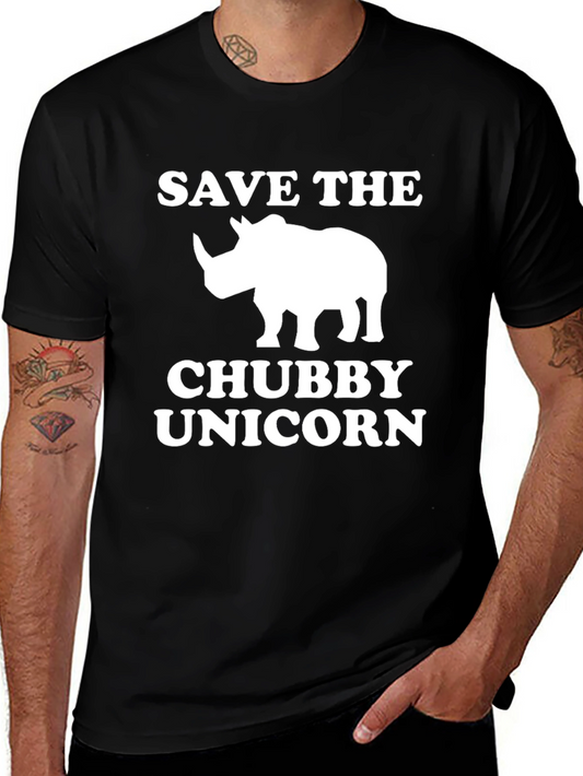 Save the Chubby Unicorn T-Shirt - Funny Rhino Tee