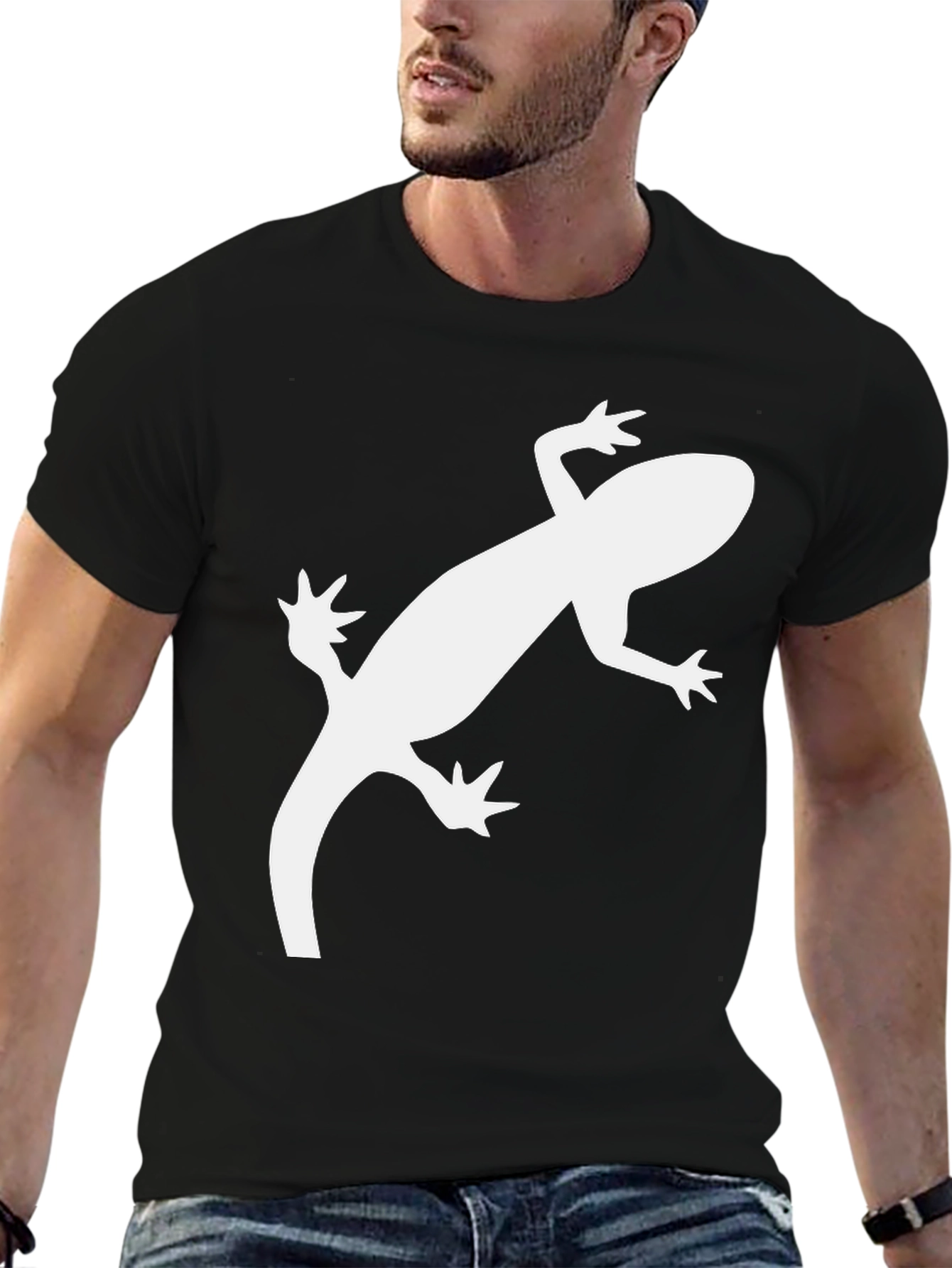 Cool Gecko Graphic Tee - Black Casual T-Shirt