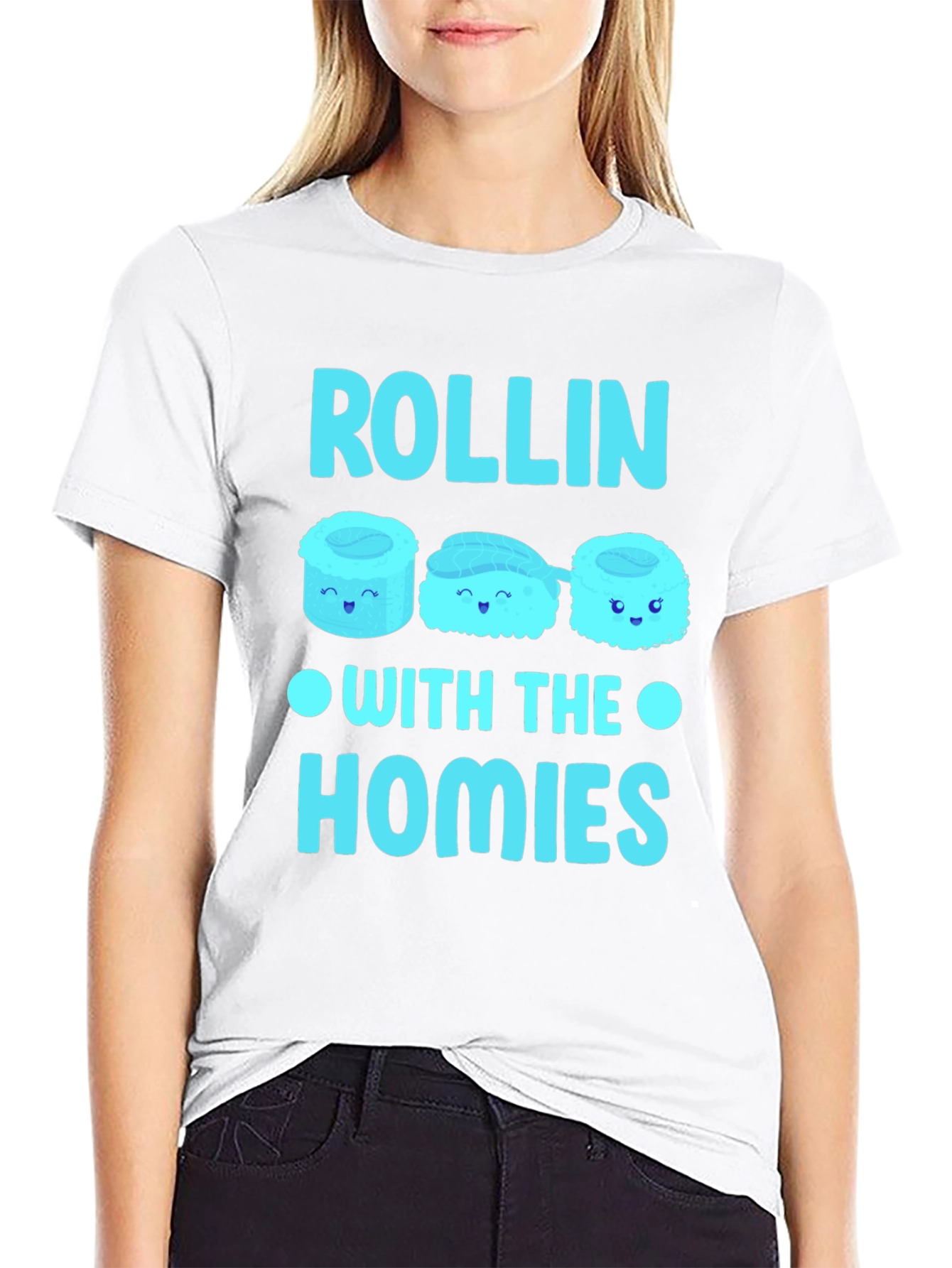 Rollin With The Homies Sushi Graphic T-Shirt