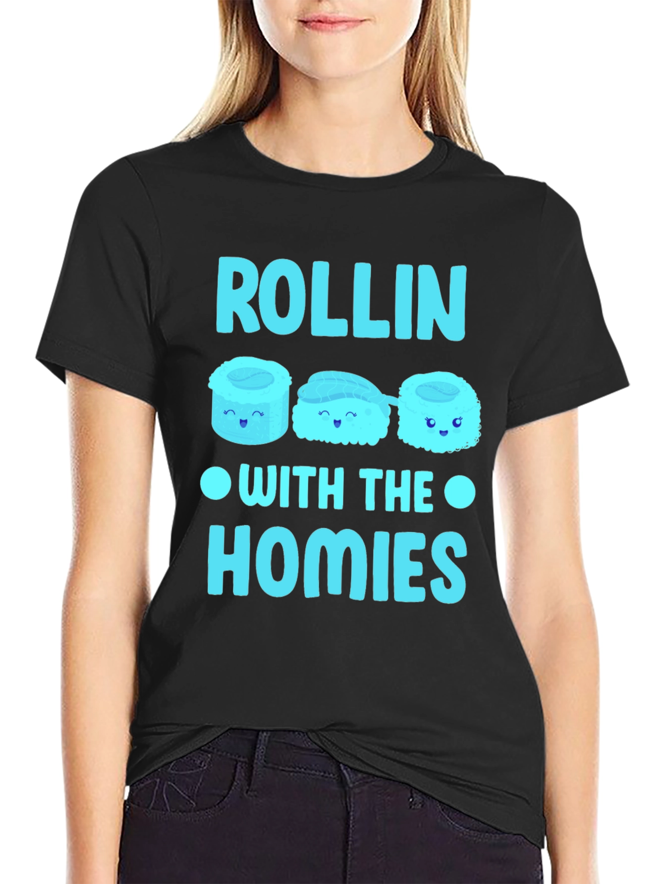 Rollin With The Homies Sushi Graphic T-Shirt