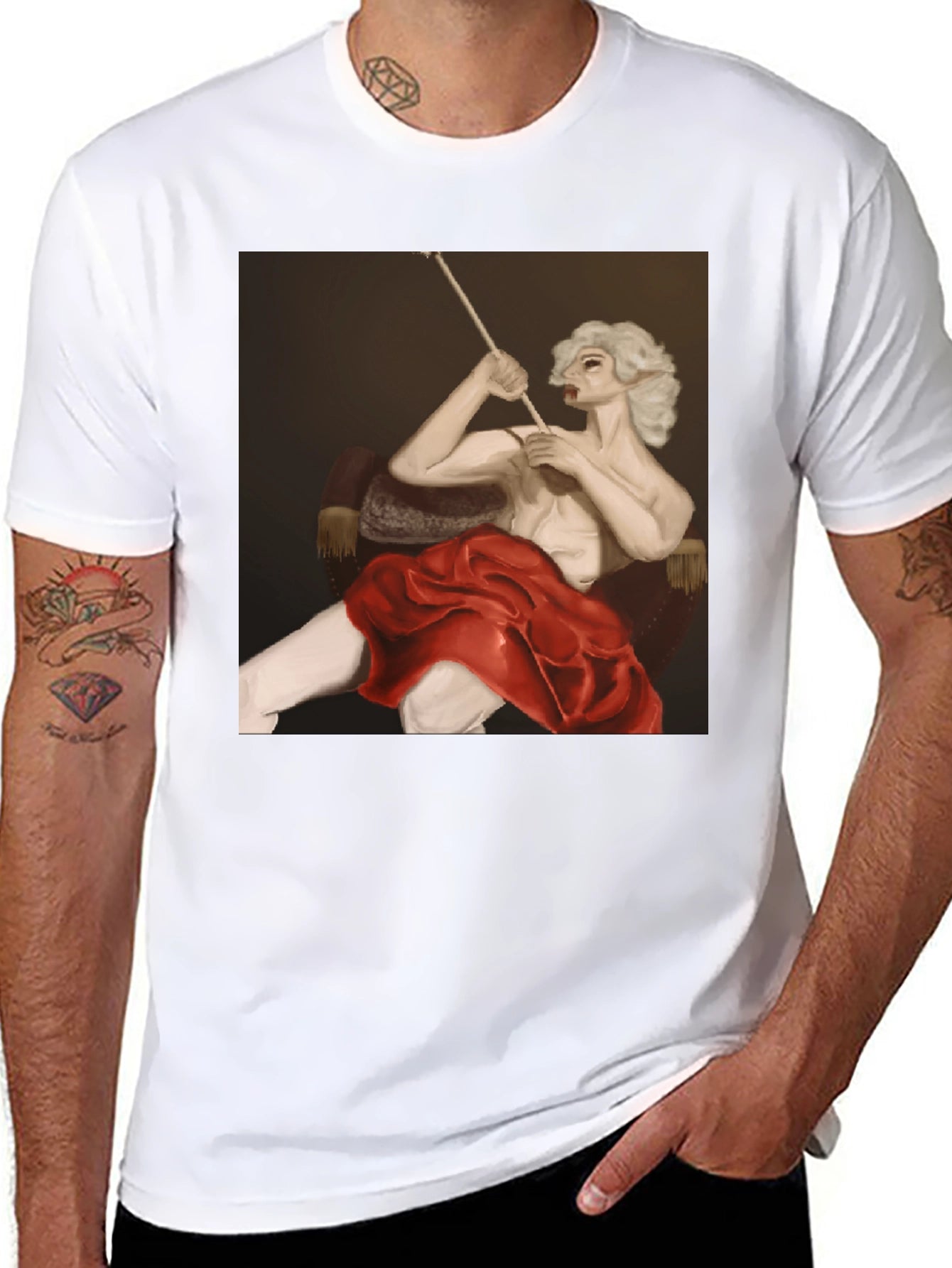 Smoking Portrait Graphic Tee - Unique Fashion