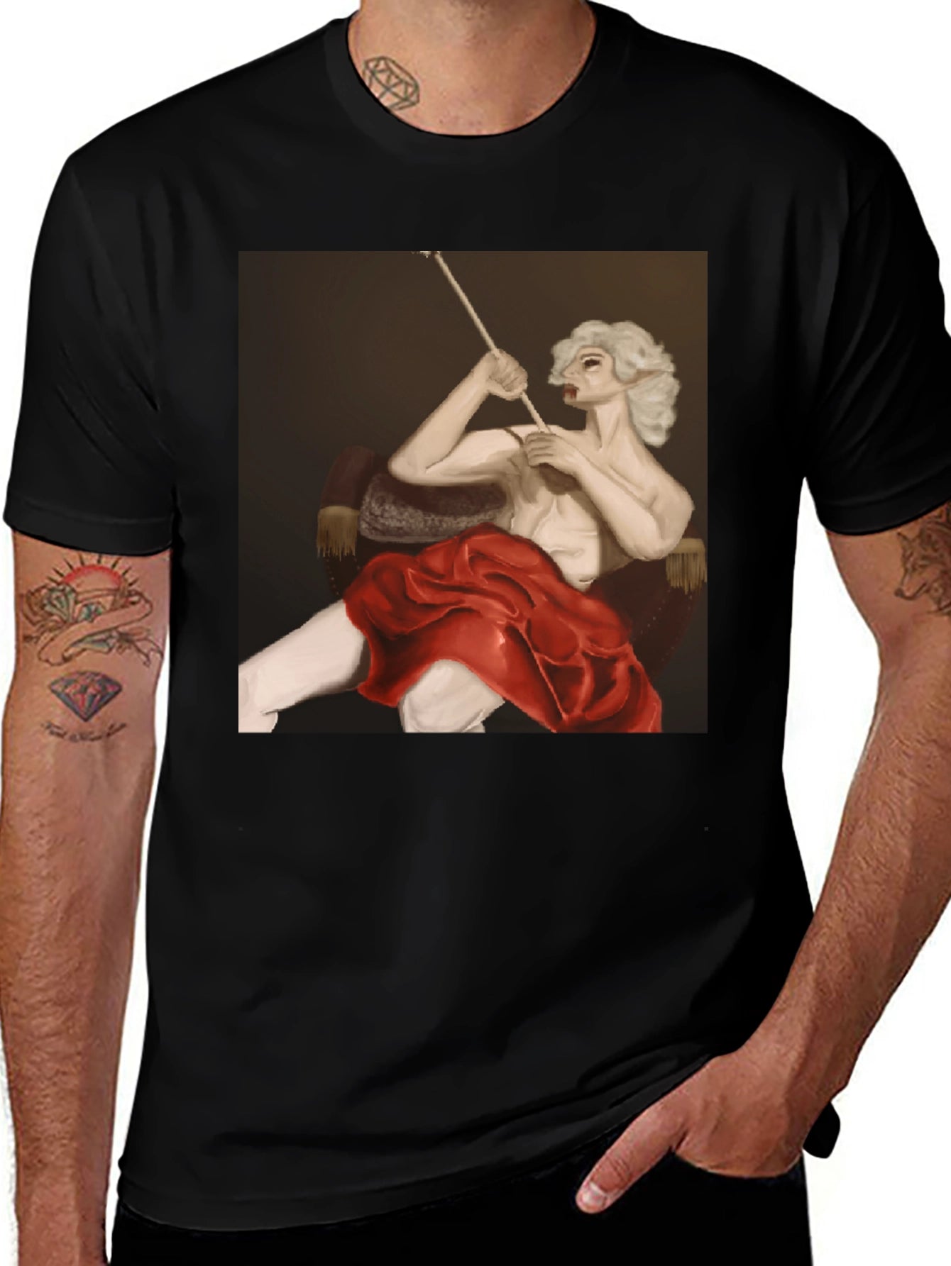 Smoking Portrait Graphic Tee - Unique Fashion
