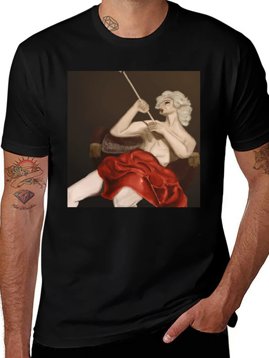 Smoking Portrait Graphic Tee - Unique Fashion