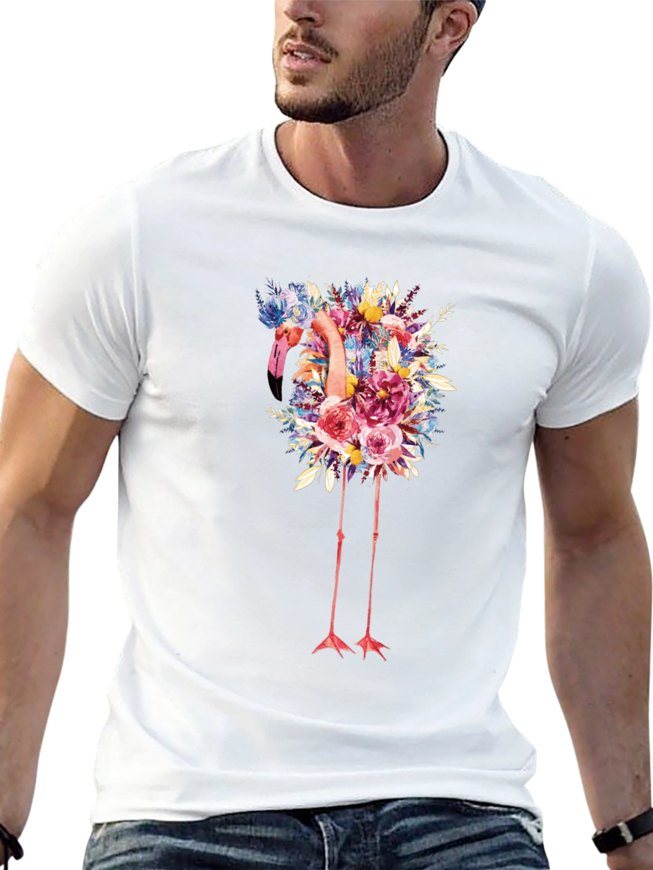 Floral Flamingo Graphic Tee