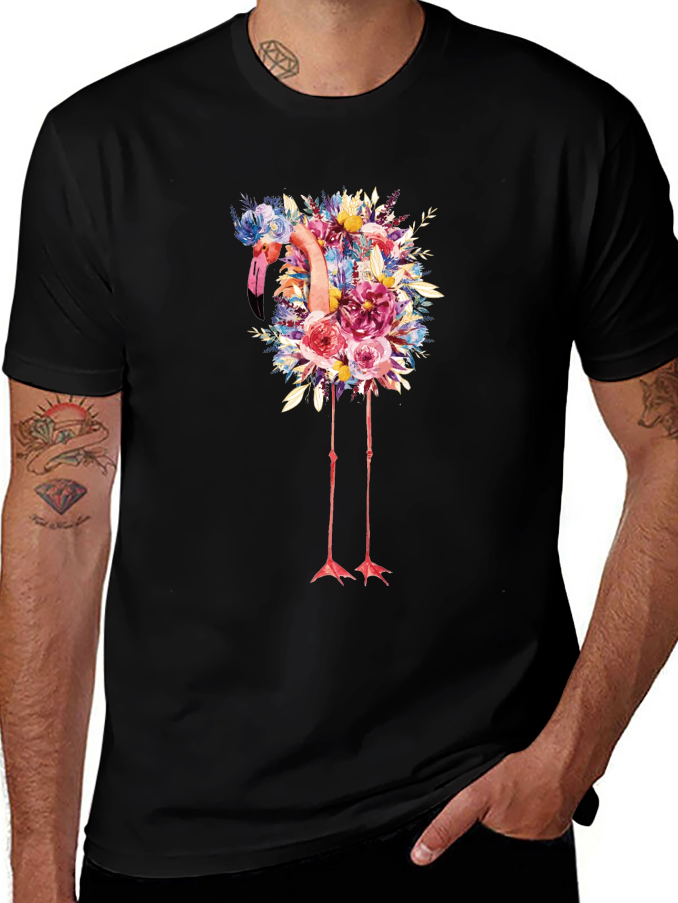 Floral Flamingo Graphic Tee