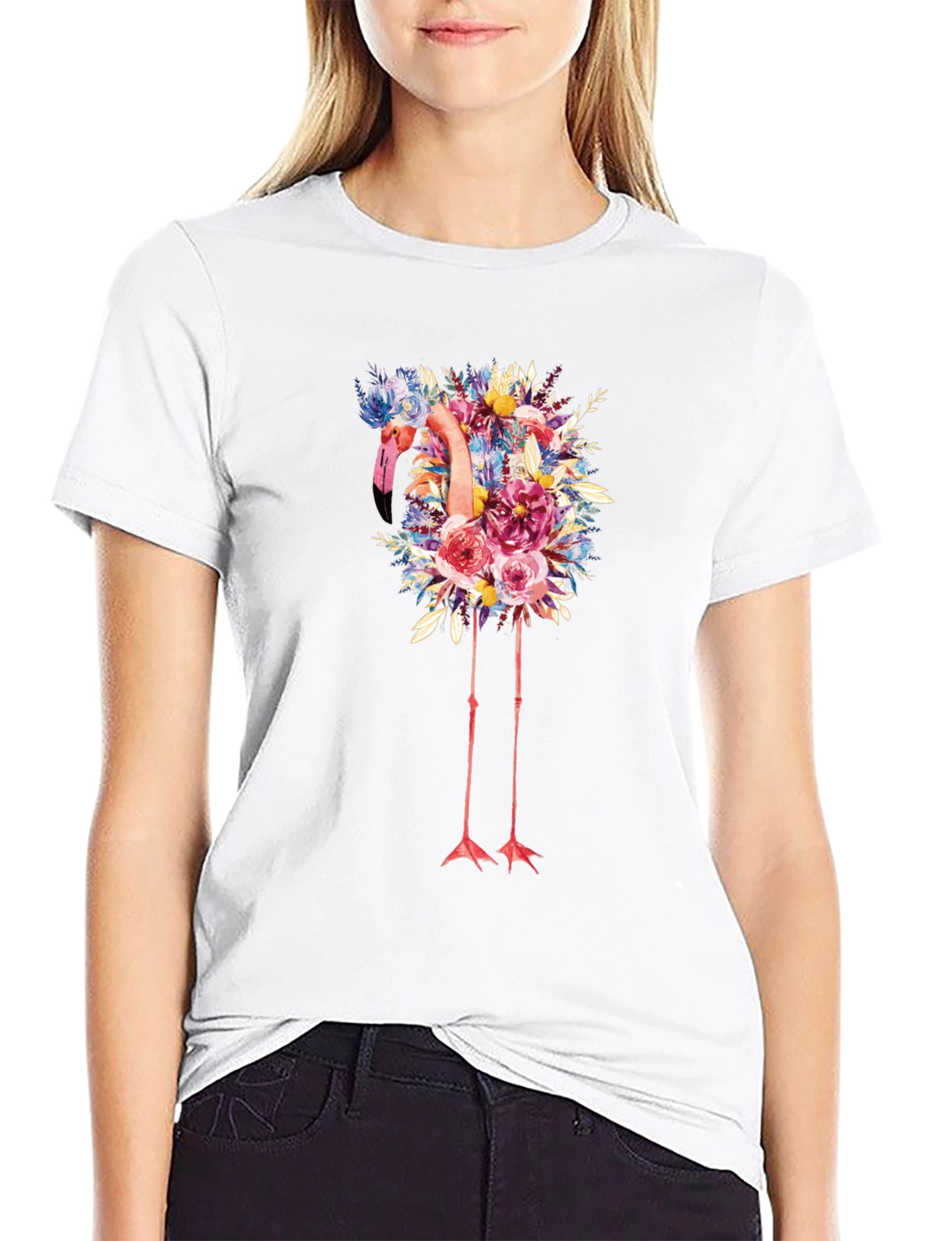 Floral Flamingo Graphic Tee