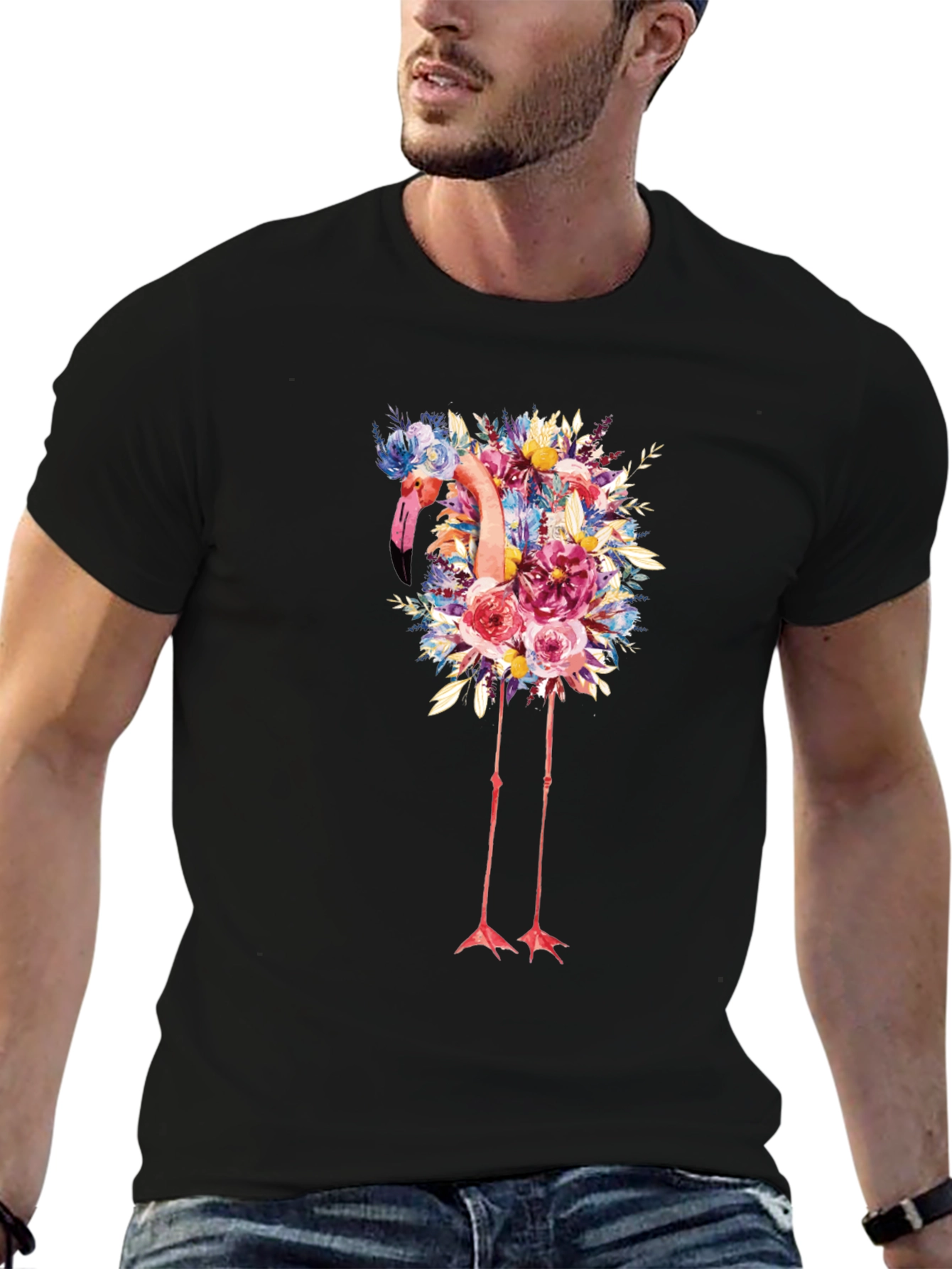 Floral Flamingo Graphic Tee