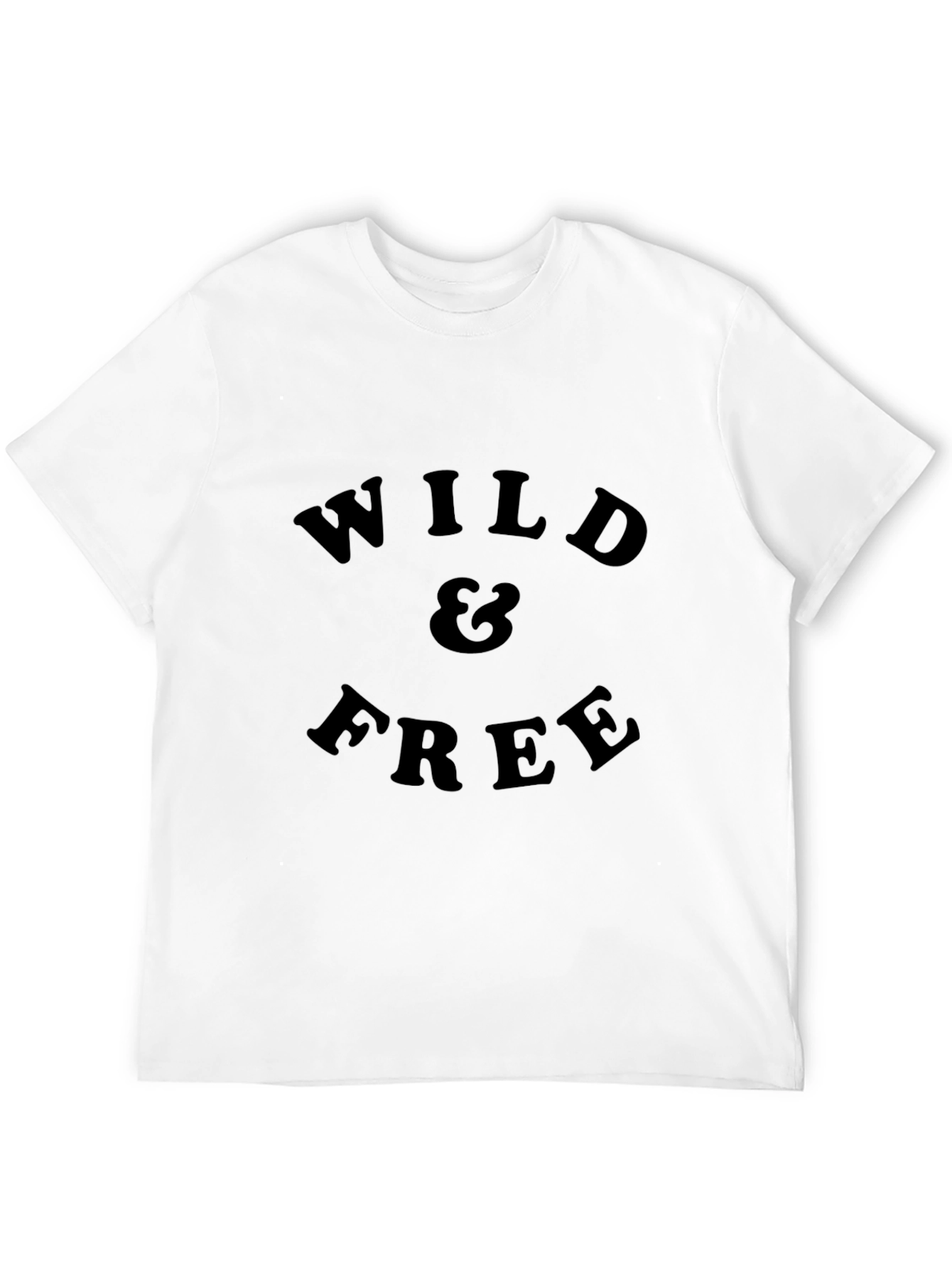 Wild & Free Graphic Tee - Black Cotton T-Shirt
