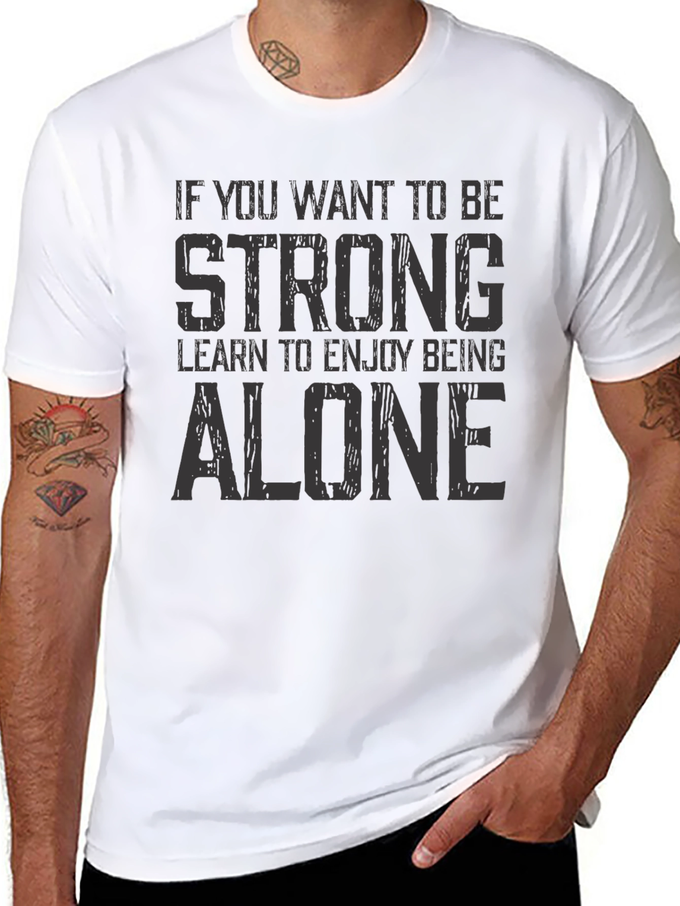 Strong Alone Black Graphic Tee