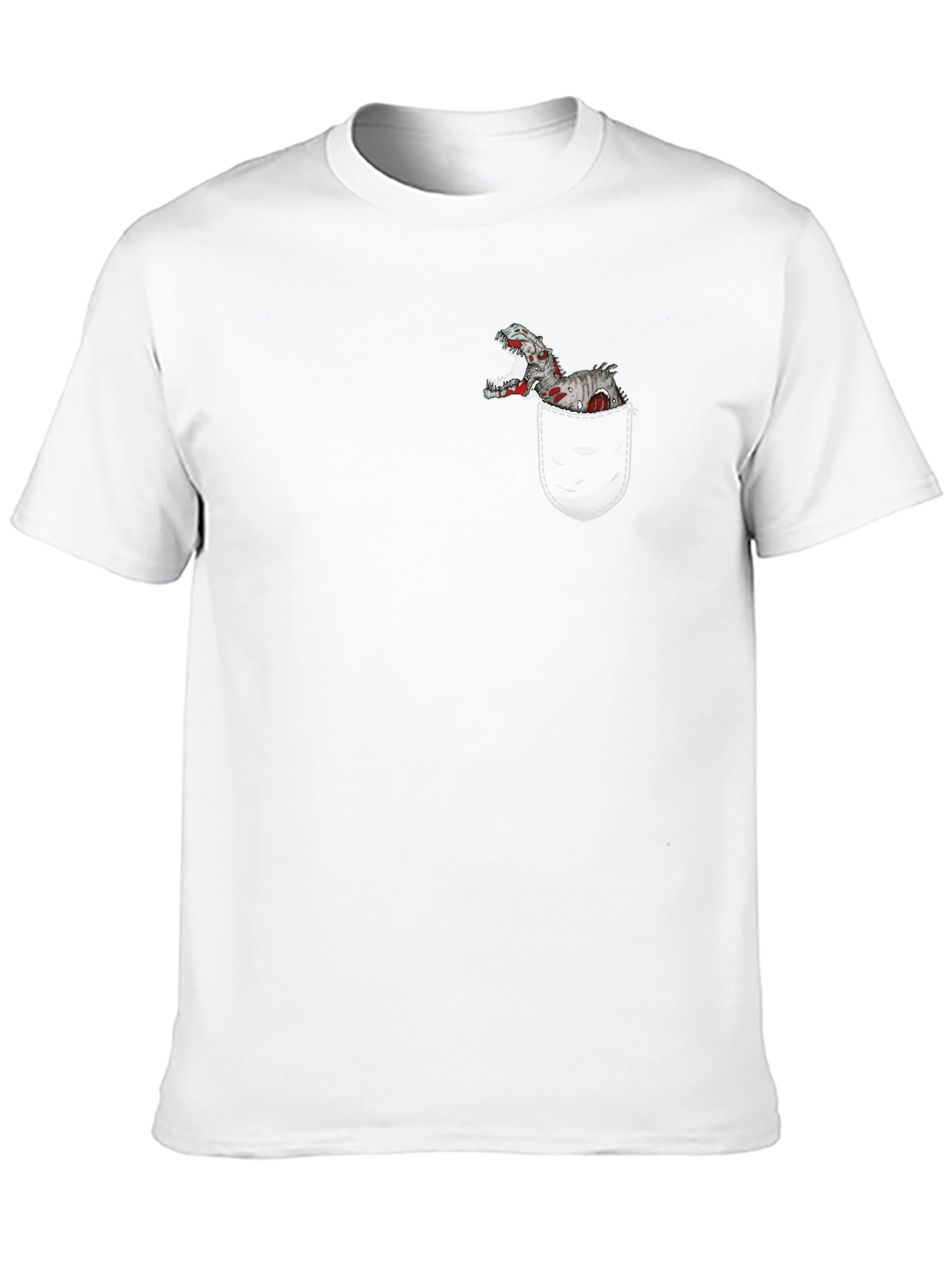 Dino Pocket T-Shirt - Black Cotton Graphic Tee