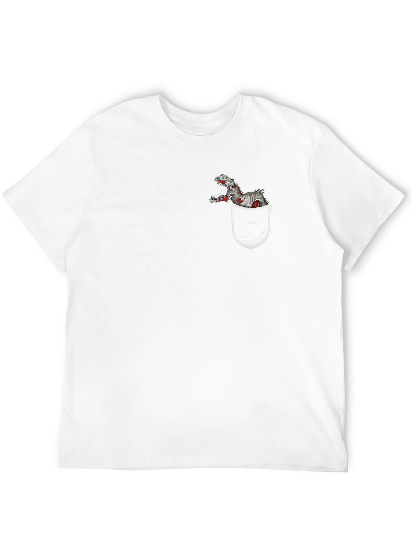 Dino Pocket T-Shirt - Black Cotton Graphic Tee