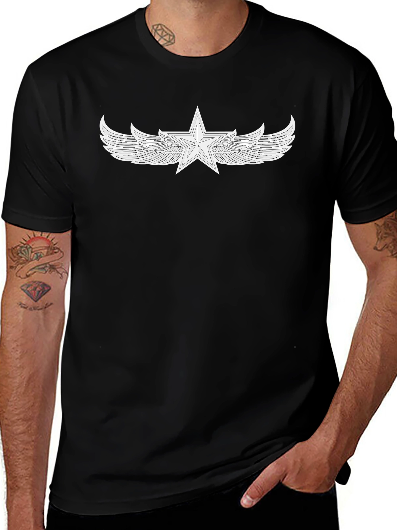 Winged Star Graphic Tee - Cool Style