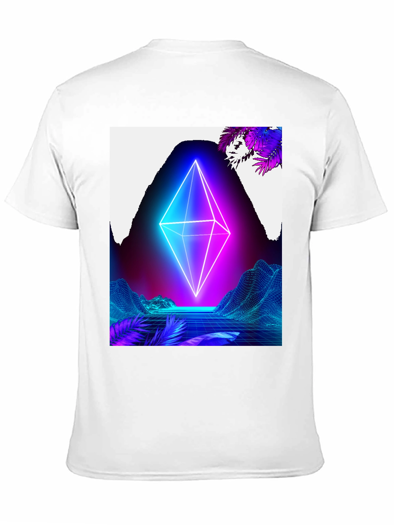 Neon Pyramid Graphic Tee - Retro Wave Vibes