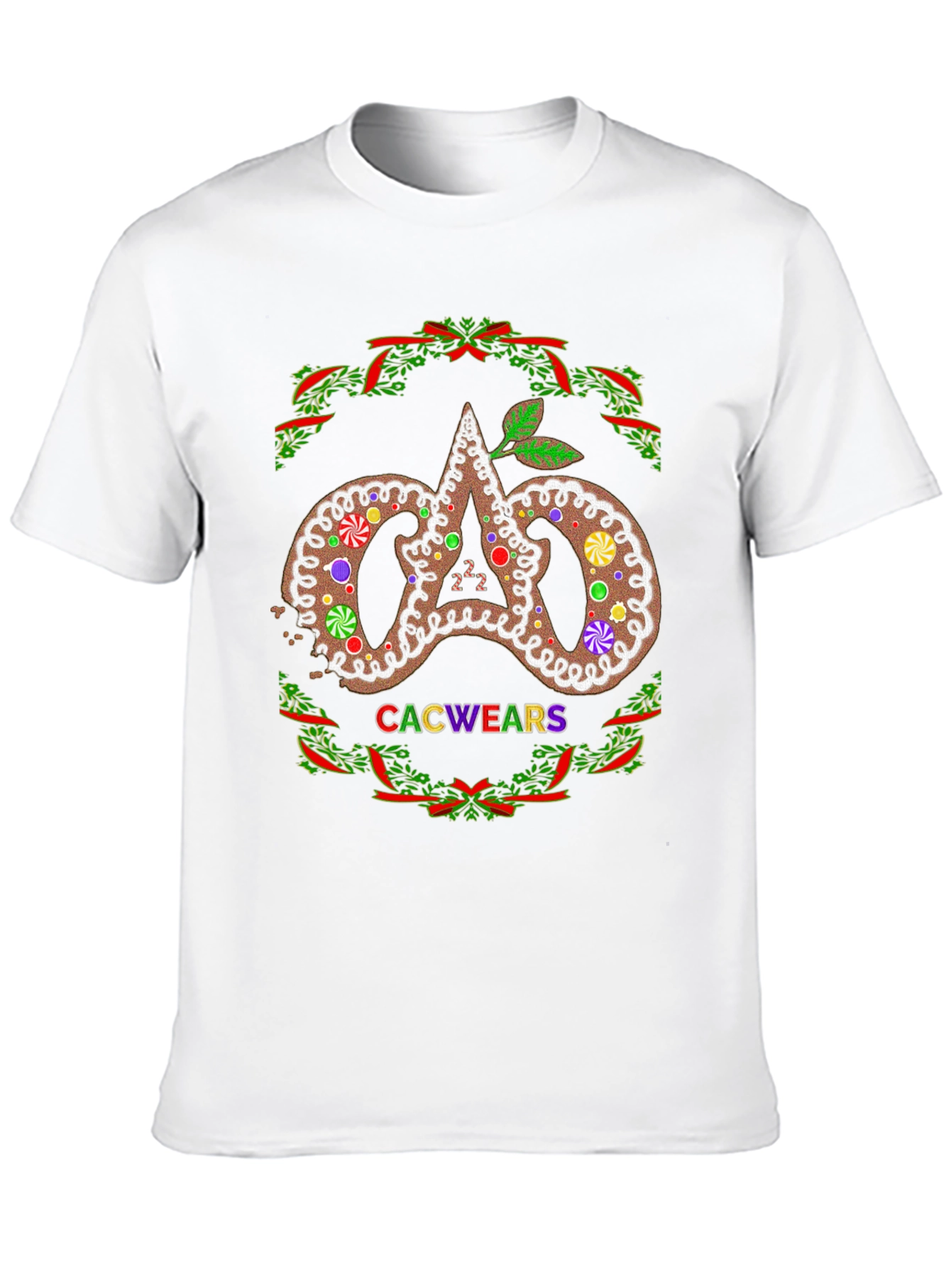 Festive Gingerbread Logo Black T-Shirt