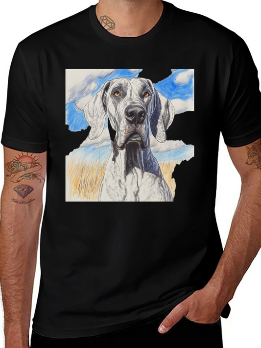 Great Dane Portrait Graphic Tee - Unisex Black T-Shirt
