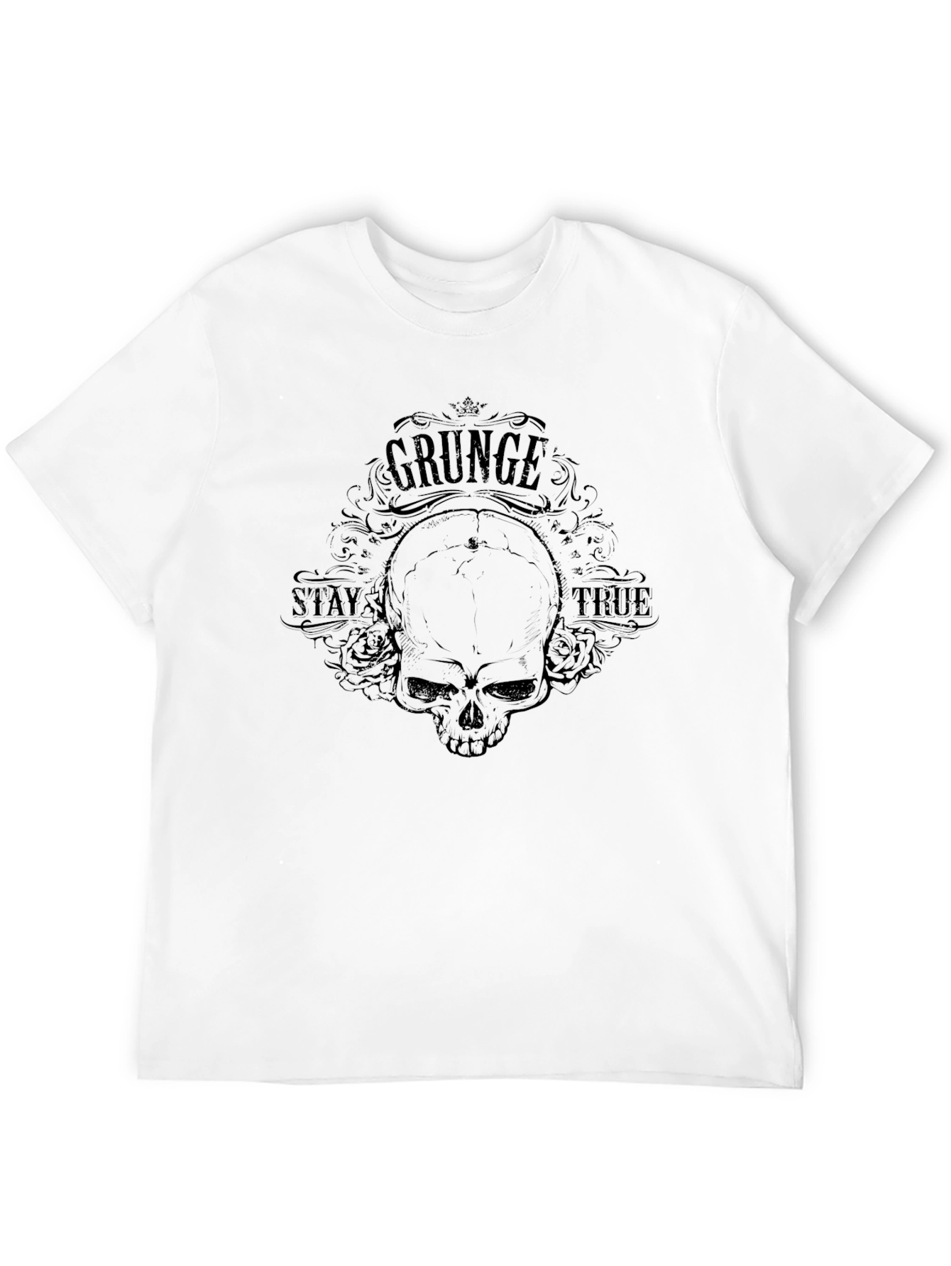 Grunge Skull Graphic Tee - Stay True T-Shirt