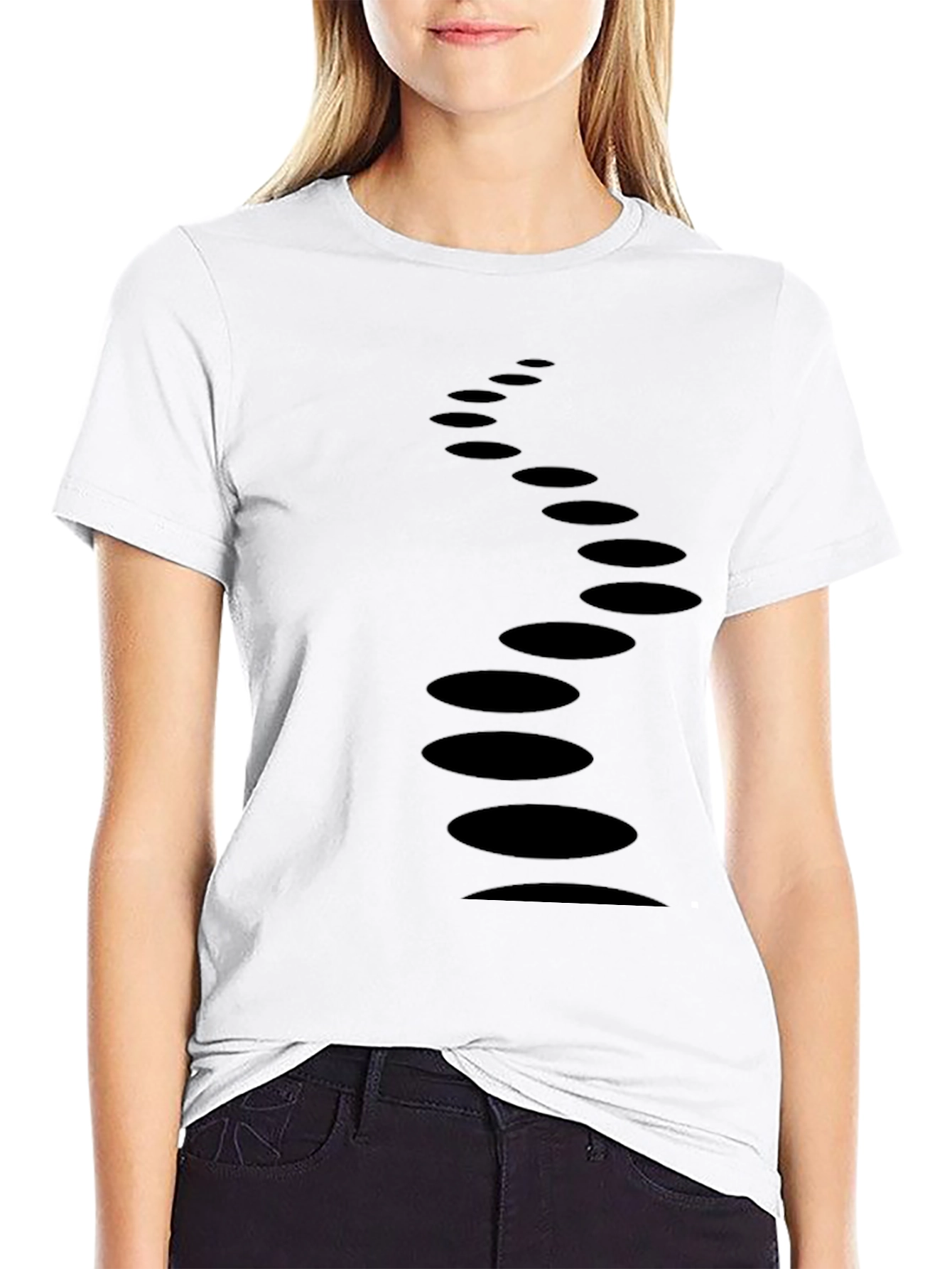 Mens Black T-Shirt with Abstract Dot Design