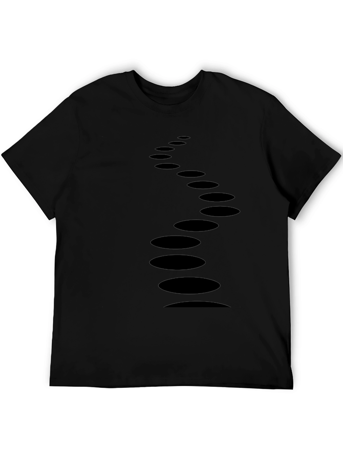 Mens Black T-Shirt with Abstract Dot Design