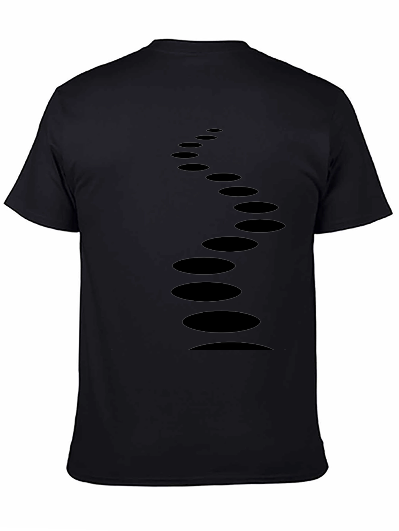 Mens Black T-Shirt with Abstract Dot Design