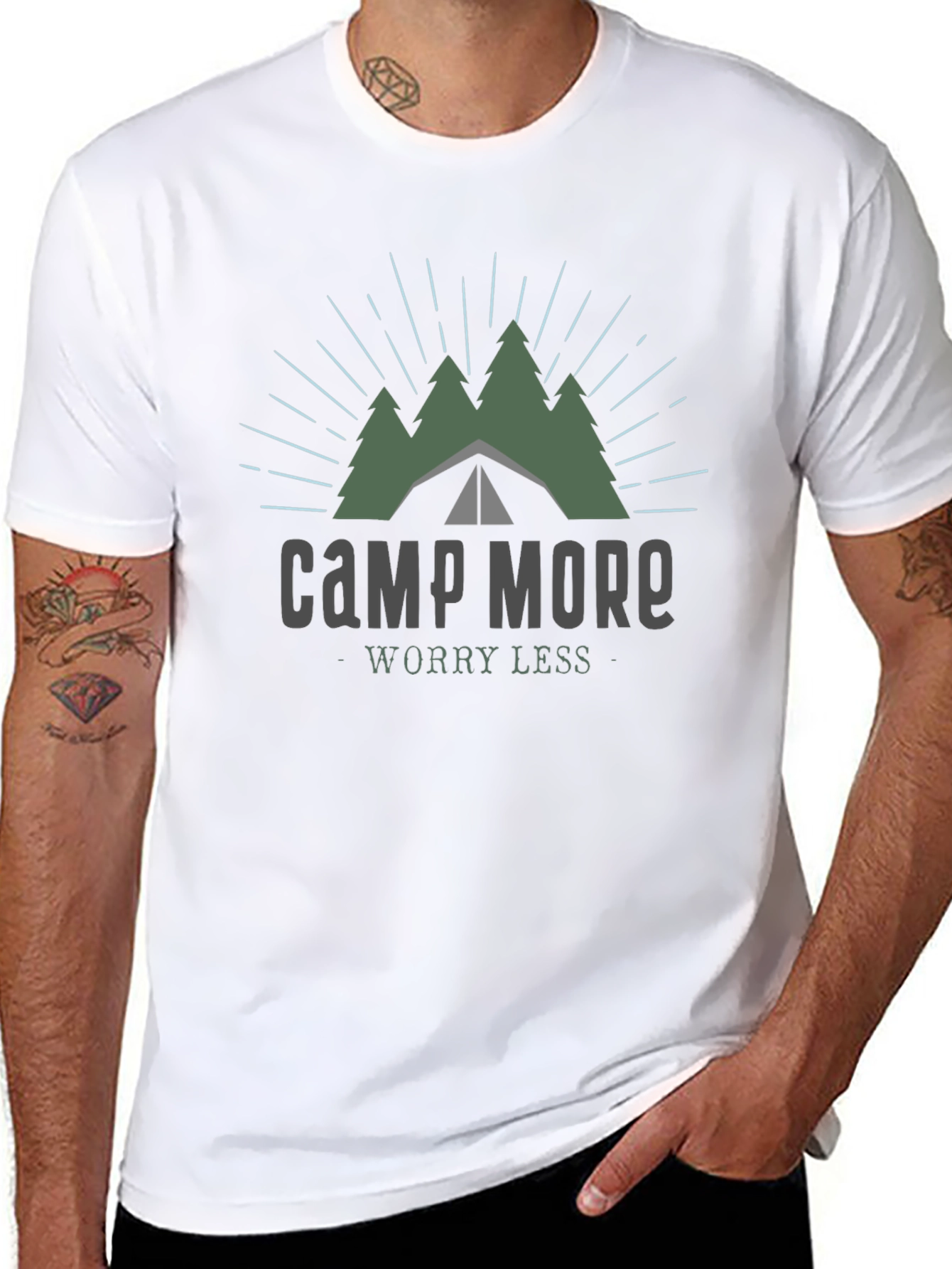 Camp More Worry Less Graphic T-Shirt