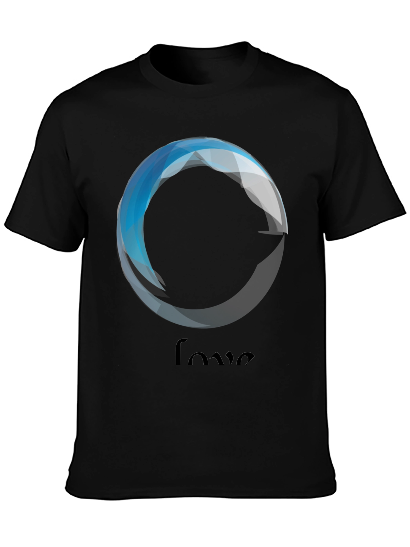 Geometric Love Graphic Black T-Shirt