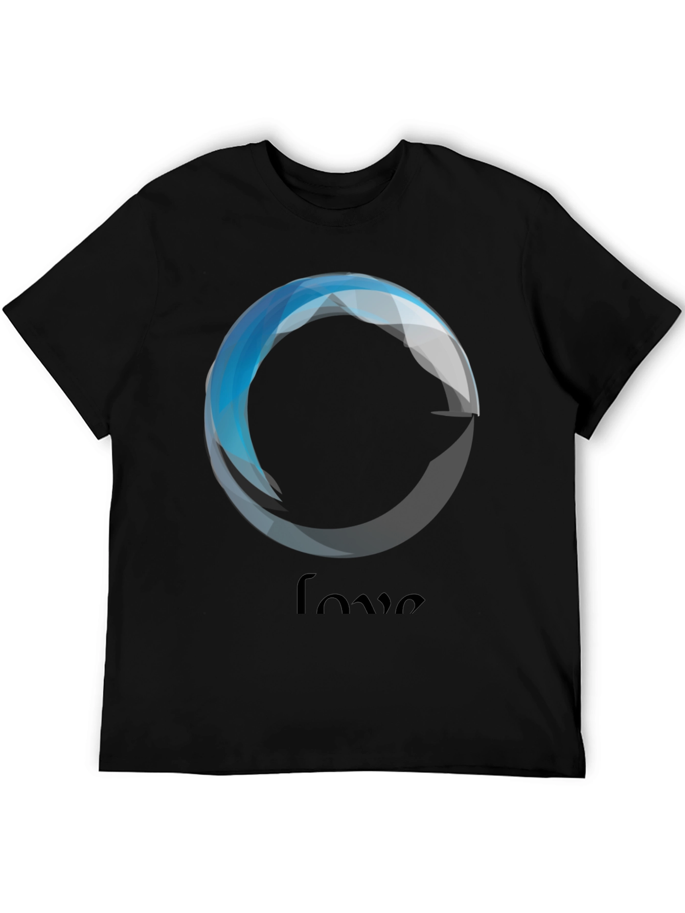 Geometric Love Graphic Black T-Shirt