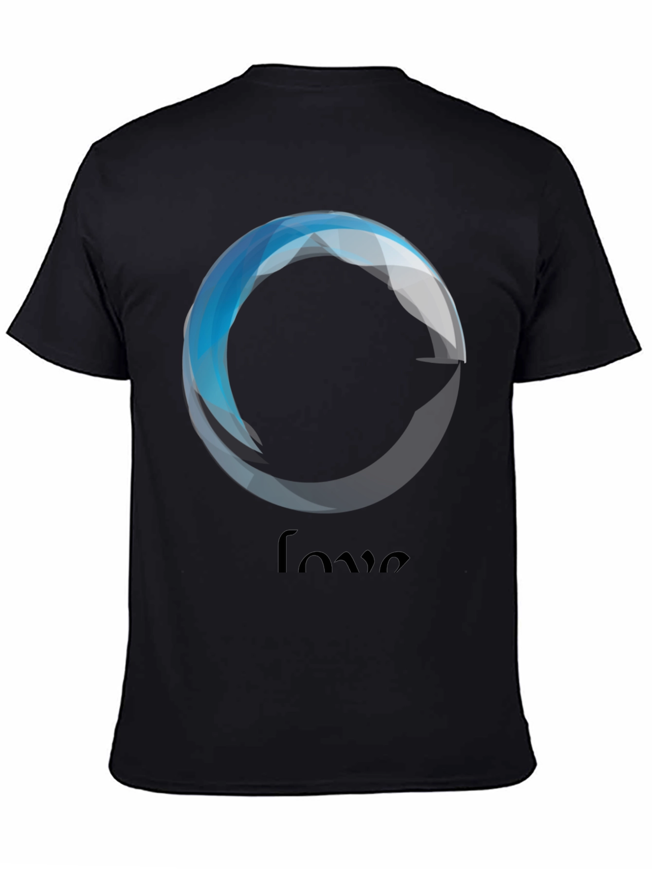 Geometric Love Graphic Black T-Shirt