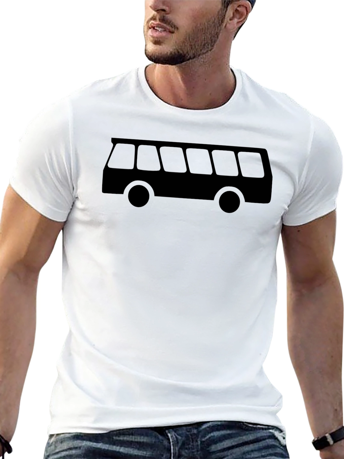 Retro Bus Graphic Tee - Black